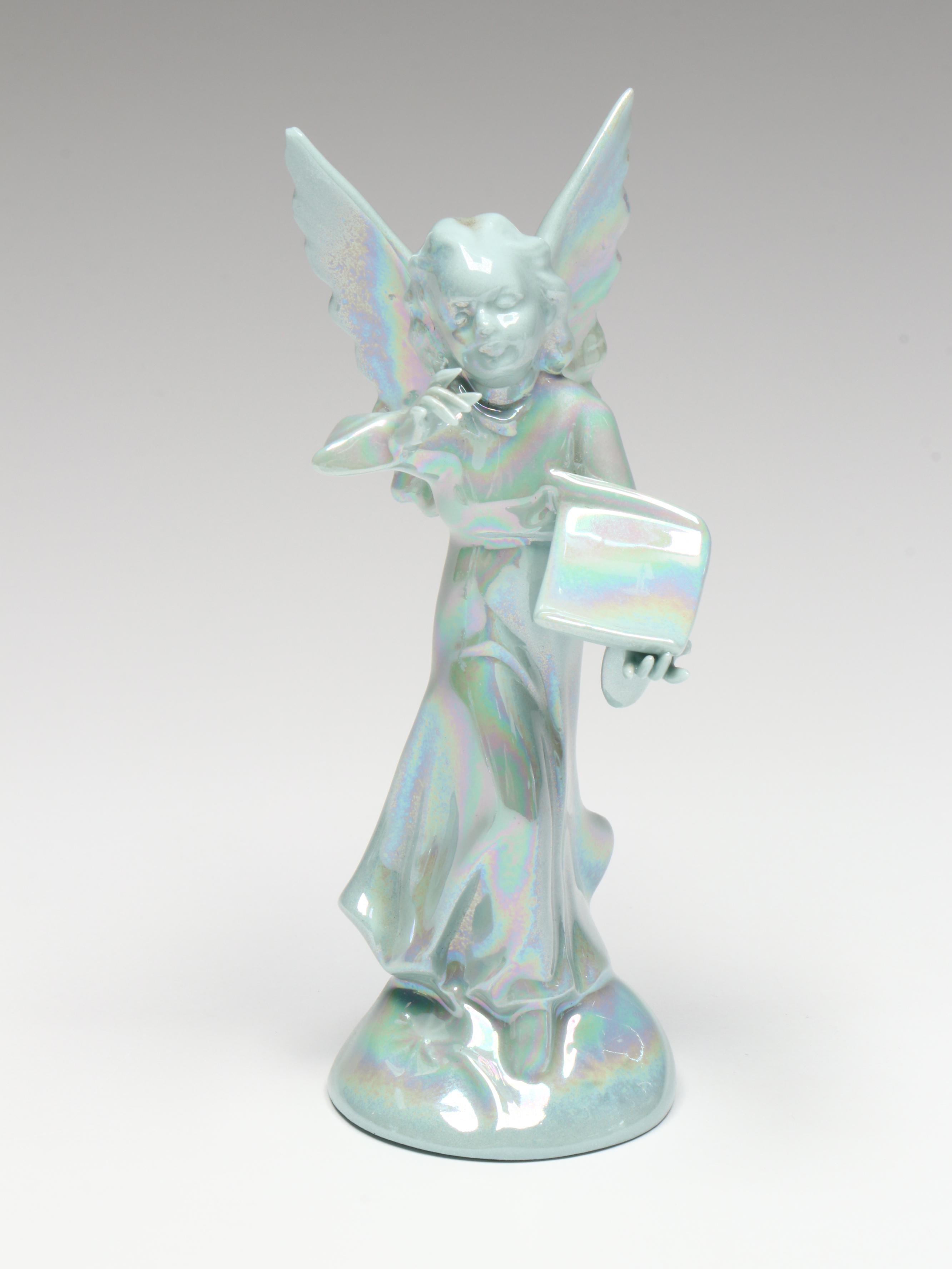 Richard Pech and Other Porcelain Iridescent Glazed Angel Choir Figurines