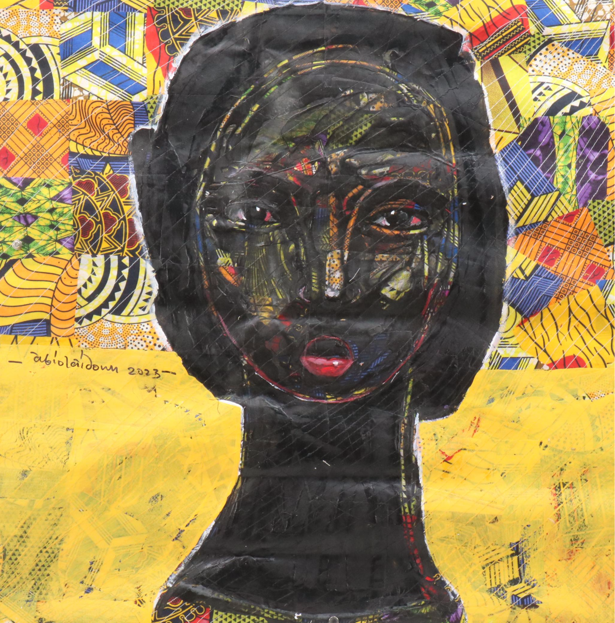 Abiola Idowu Stylized Collage Portrait "Angel Without Wings," 2023