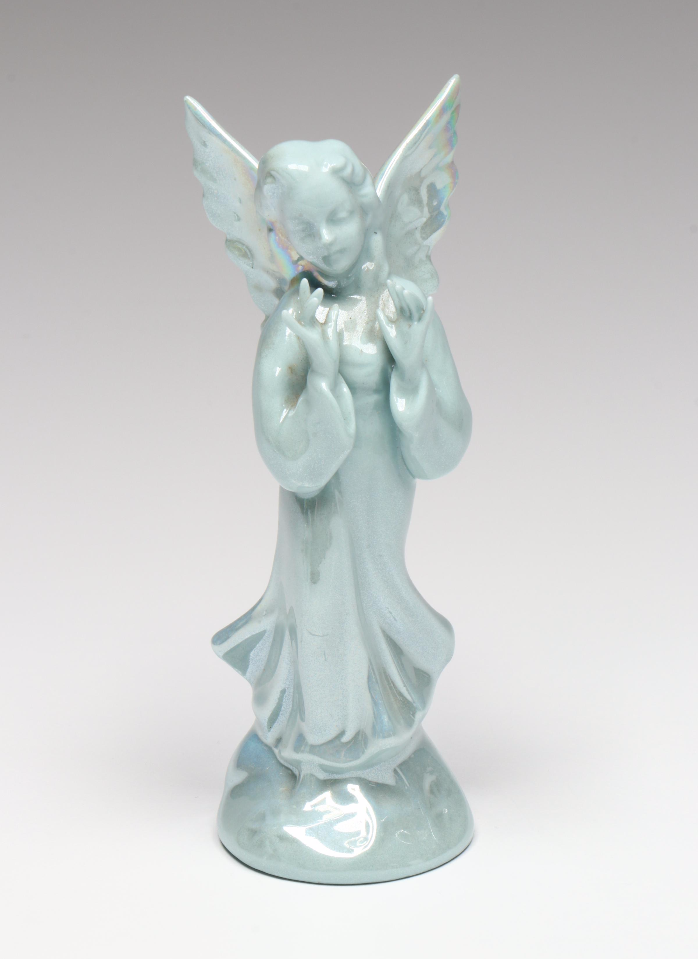 Richard Pech and Other Porcelain Iridescent Glazed Angel Choir Figurines