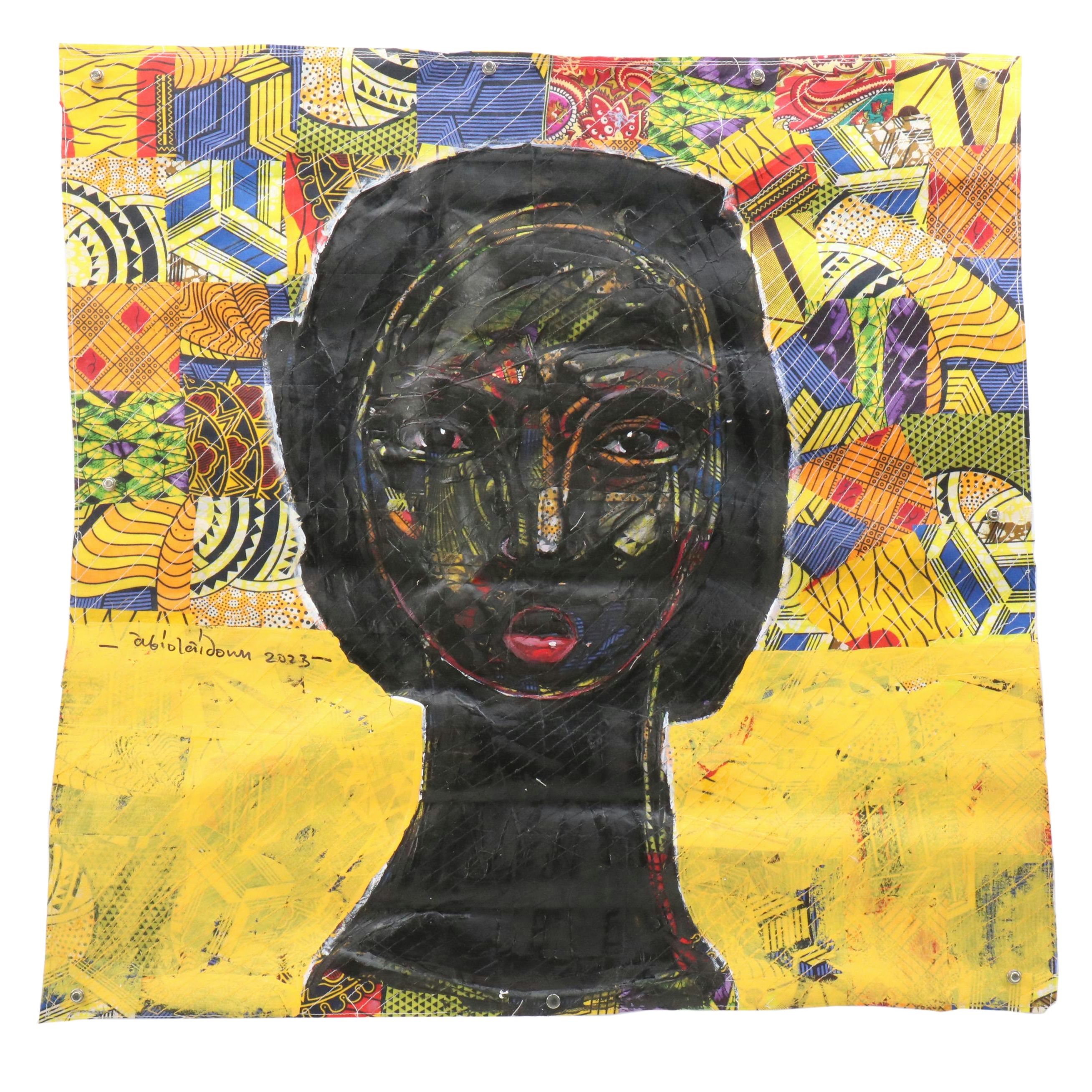 Abiola Idowu Stylized Collage Portrait "Angel Without Wings," 2023