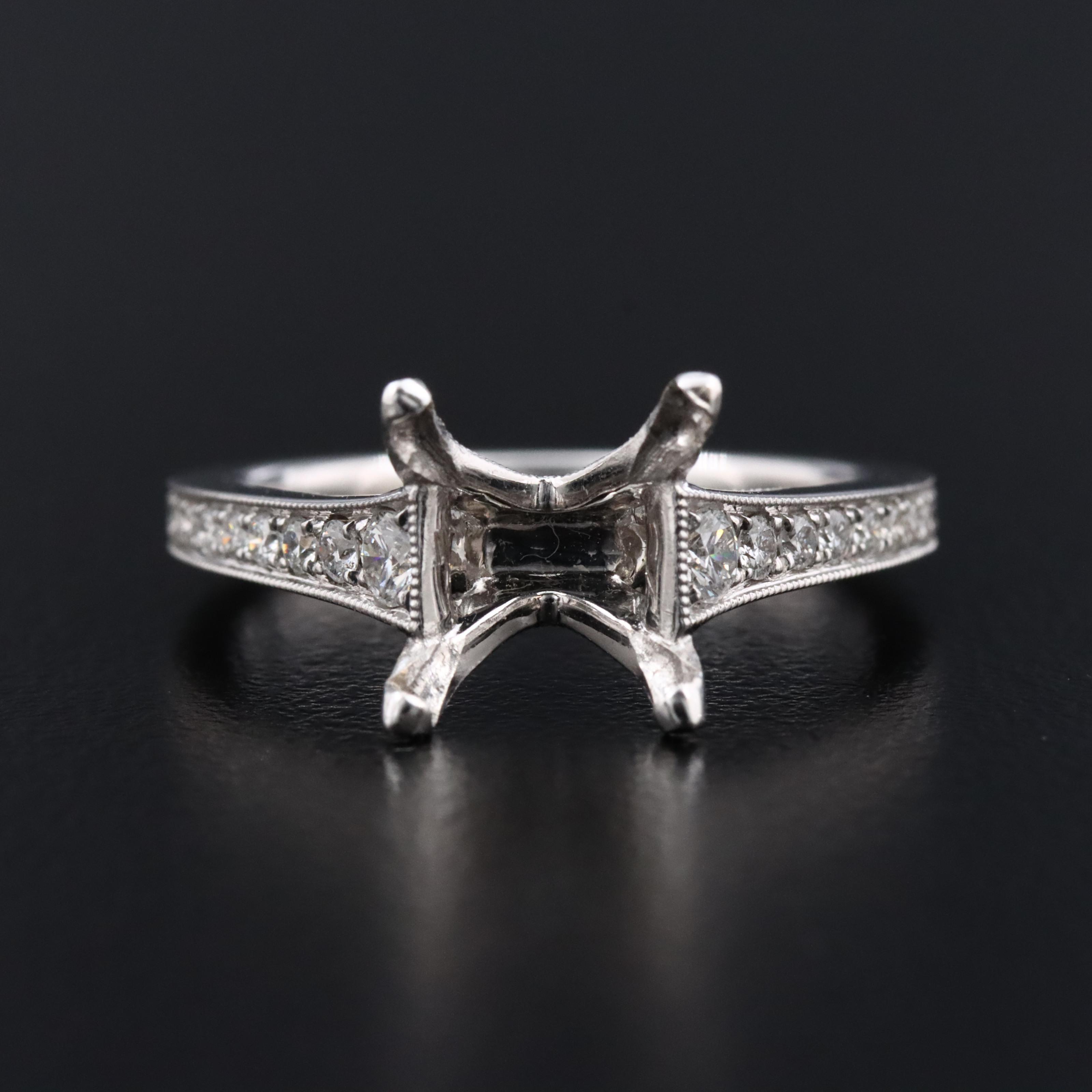 18K 0.40 CTW Diamond Semi Mount Ring