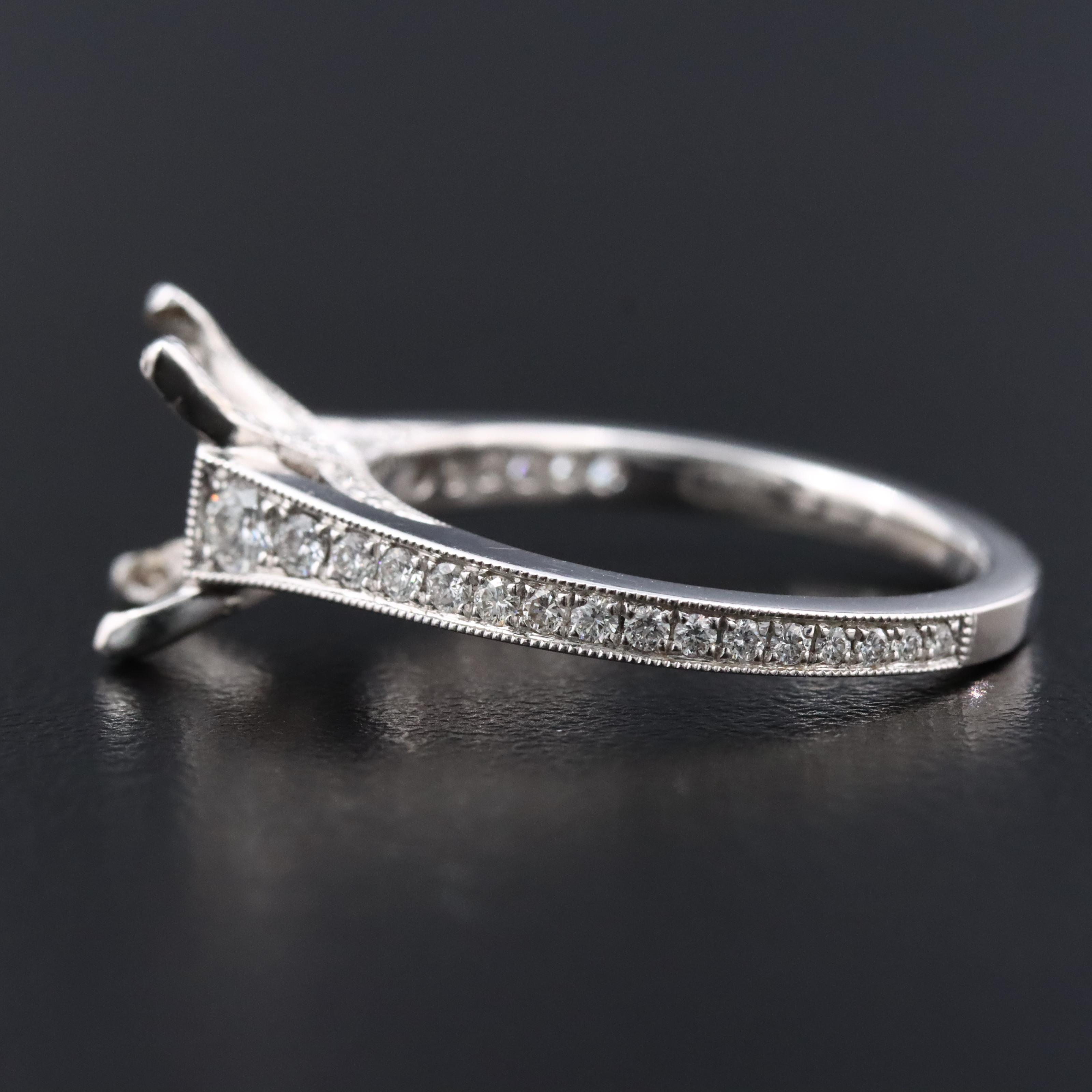 18K 0.40 CTW Diamond Semi Mount Ring