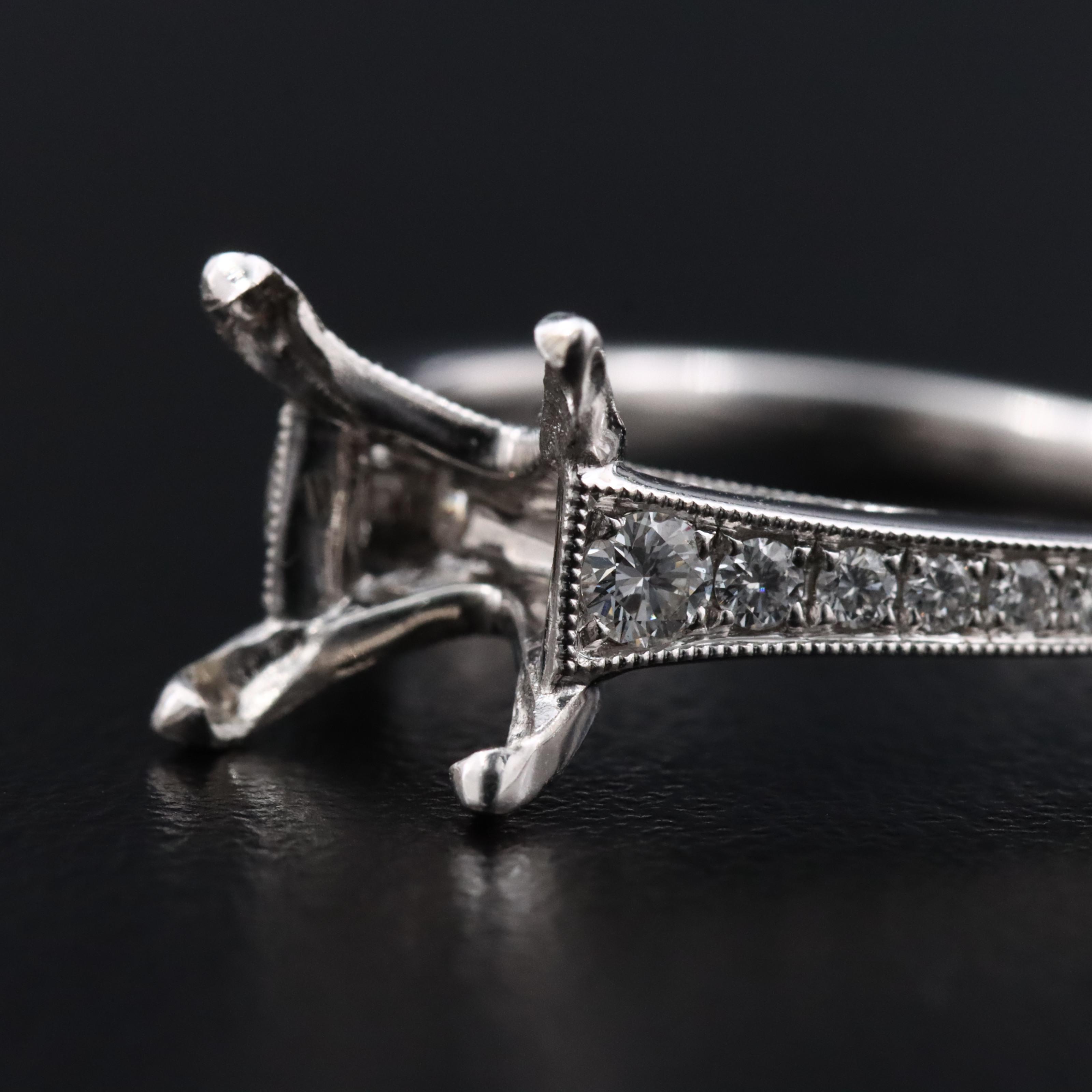 18K 0.40 CTW Diamond Semi Mount Ring