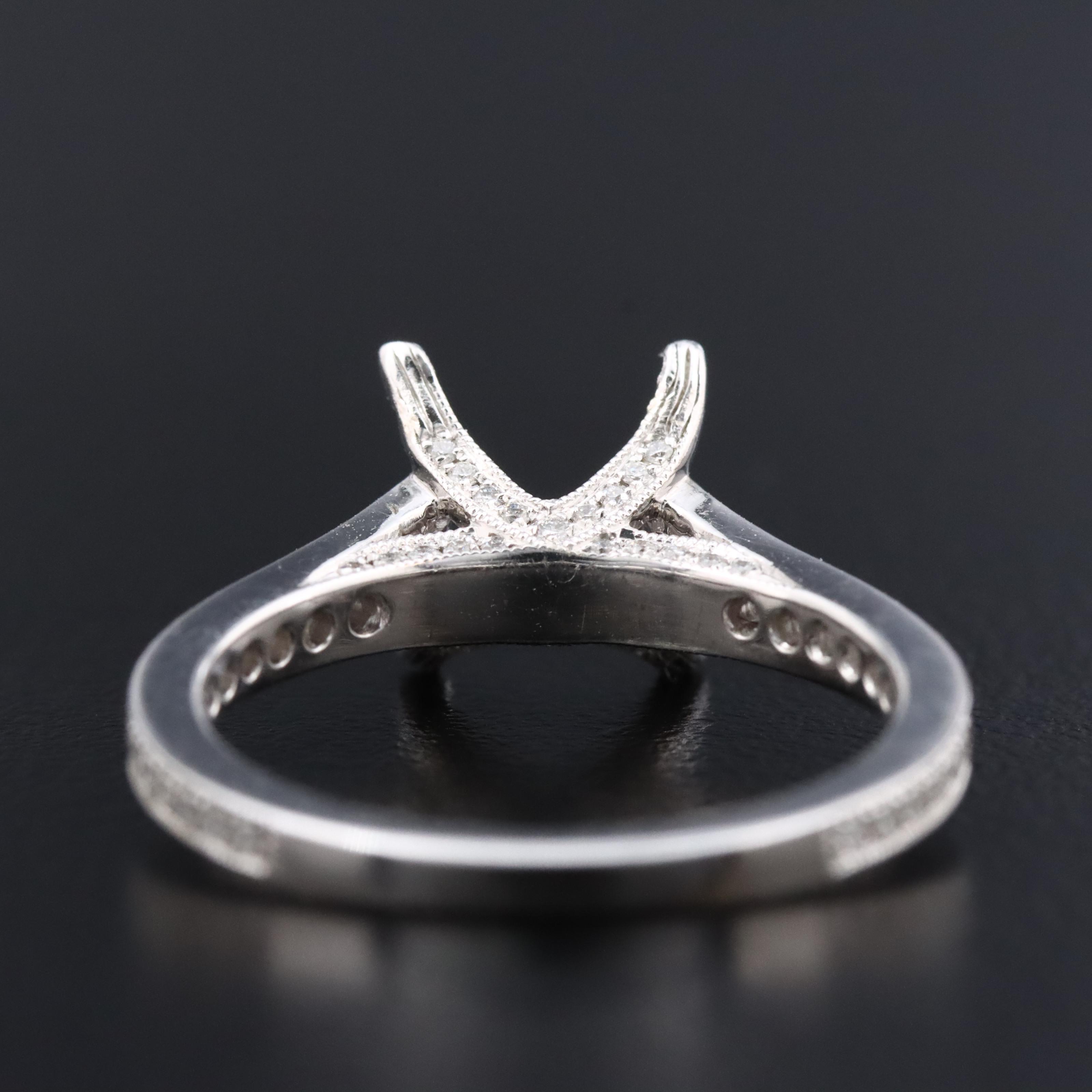 18K 0.40 CTW Diamond Semi Mount Ring