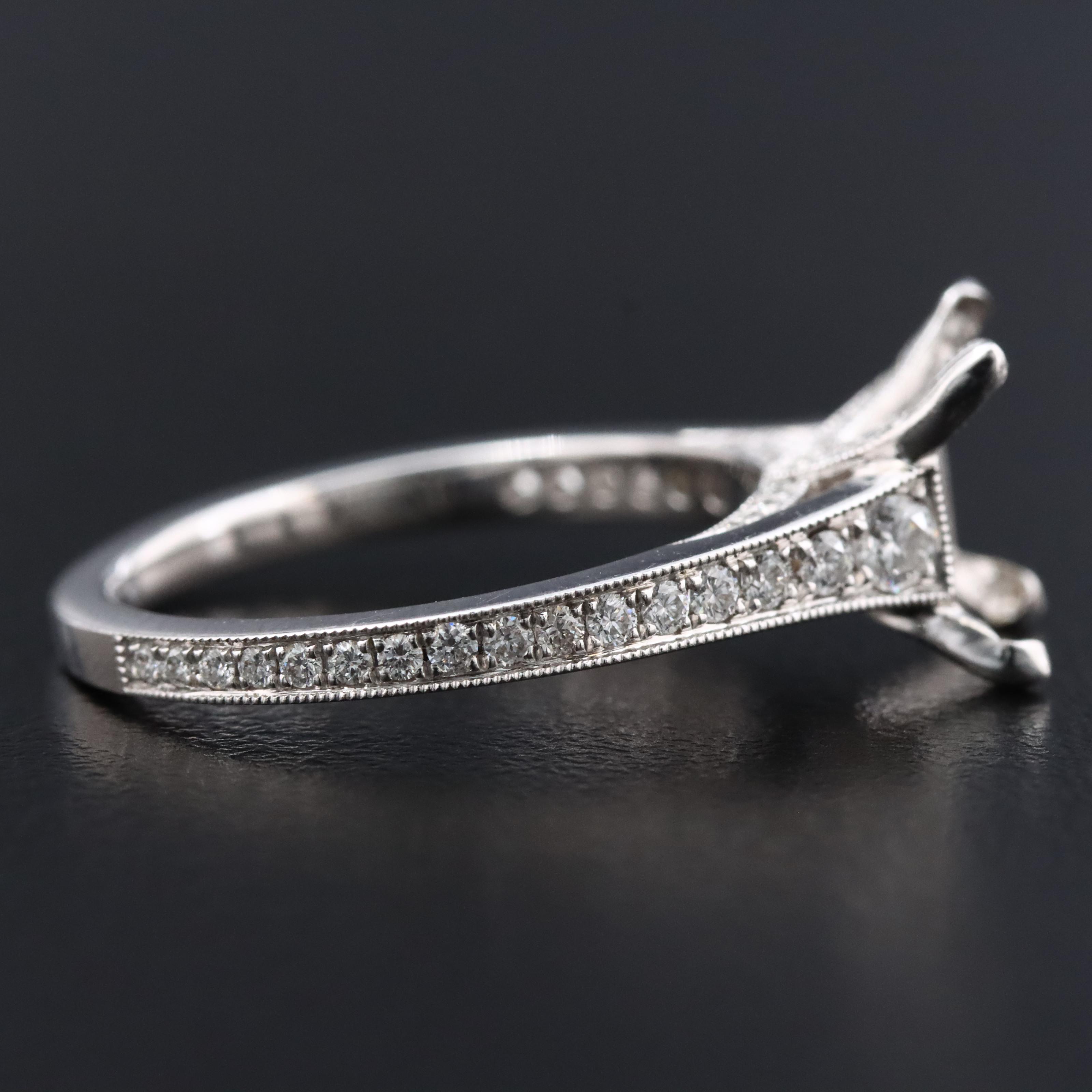 18K 0.40 CTW Diamond Semi Mount Ring