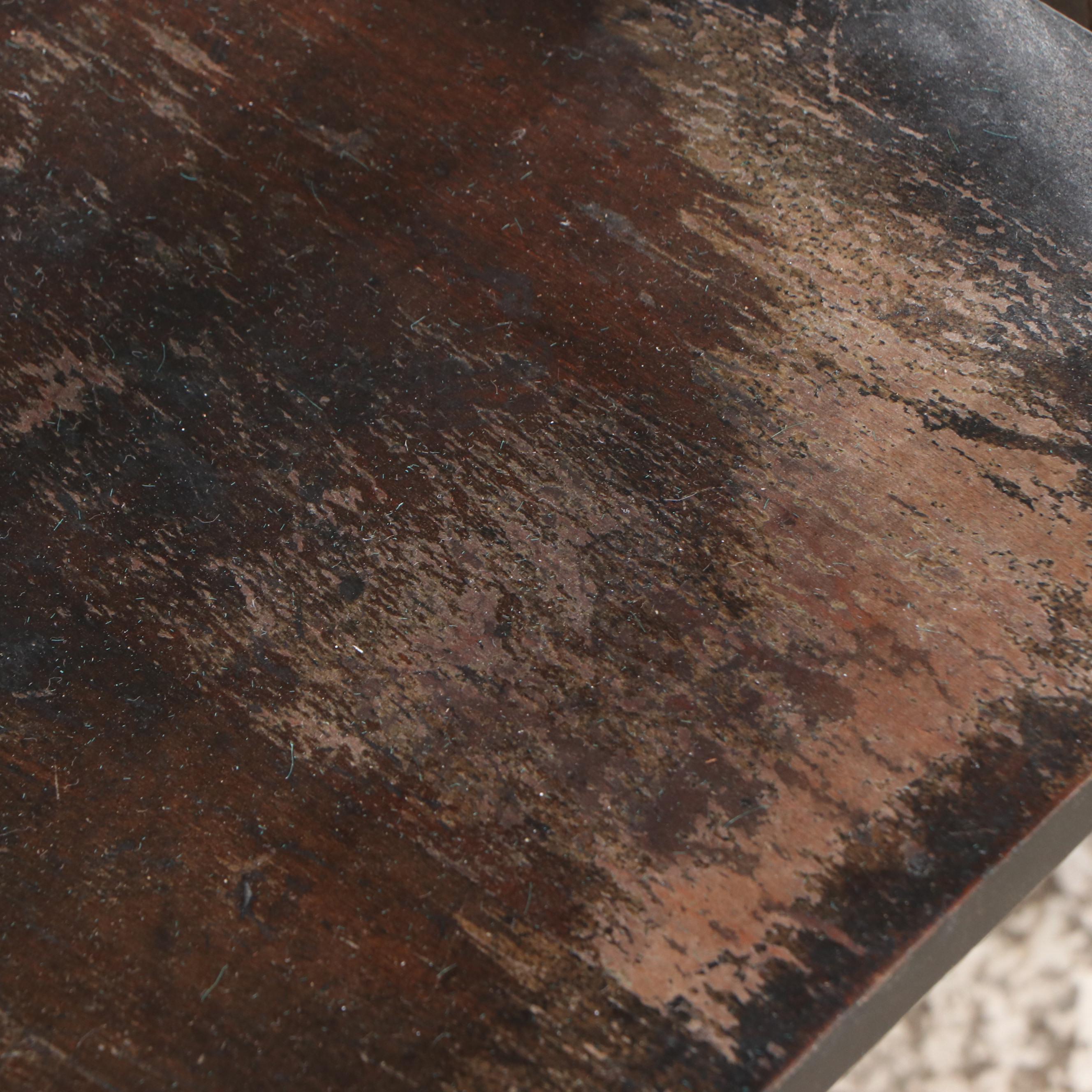 Antique Mahogany Drop Leaf Tea Cart with Glass Tray Top, Early 20th Century