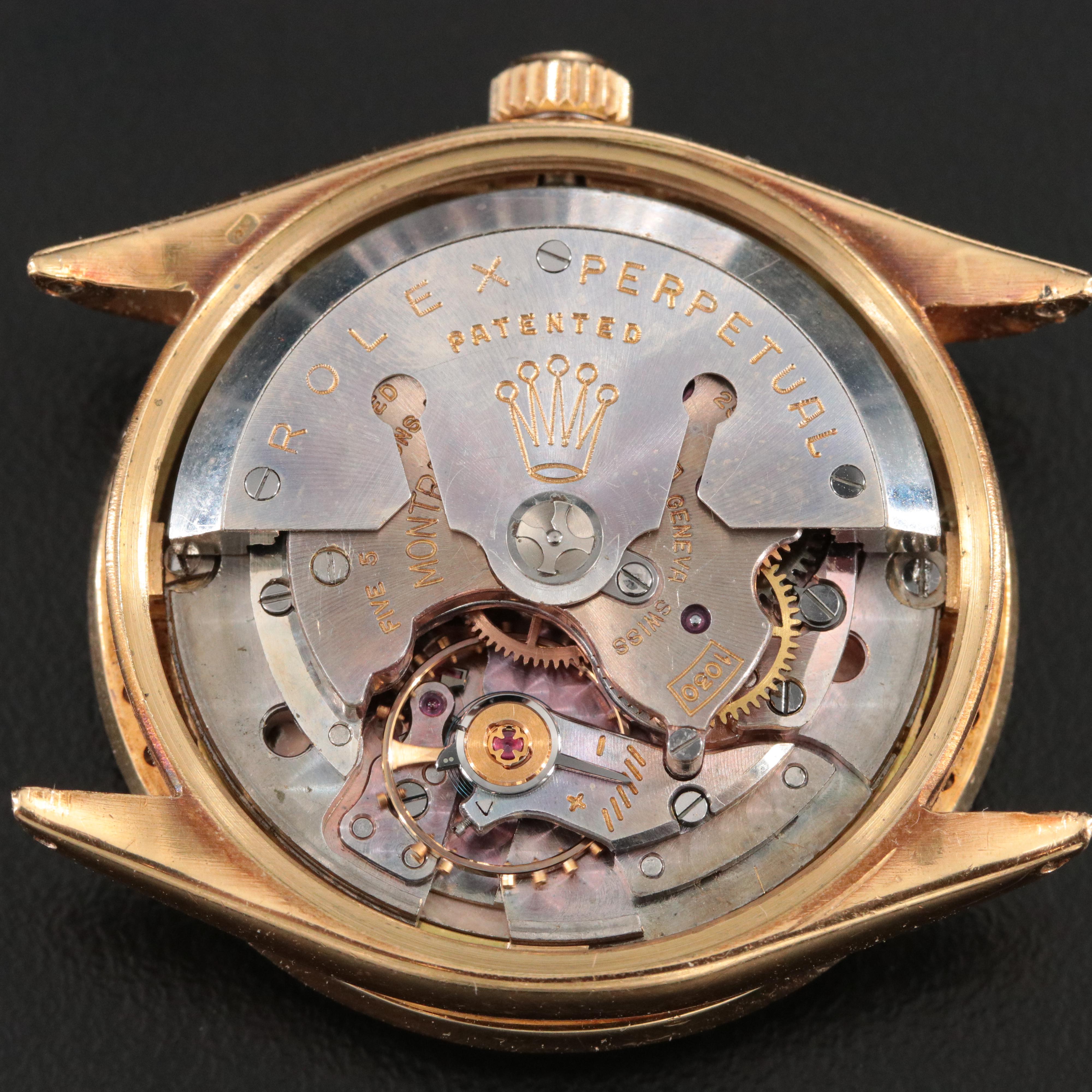 1955 Rolex Custom Diamond 18K Oyster Perpetual 6564 Watch