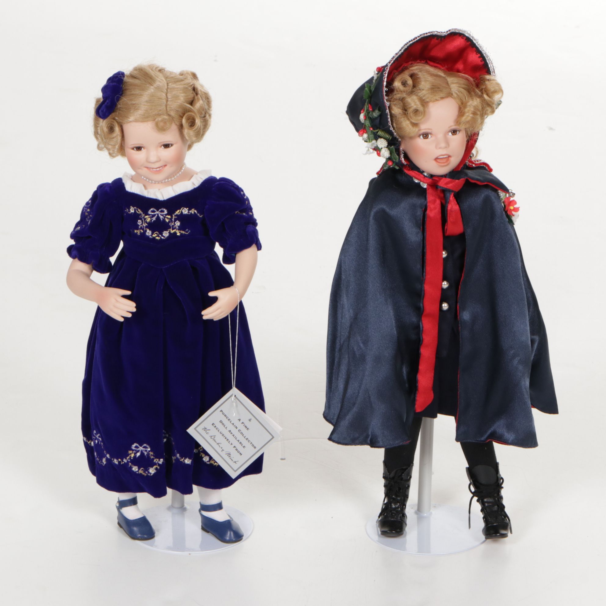 Danbury Mint "Shirley Temple Christmas Dolls" Includes "Santa's Helper" & More