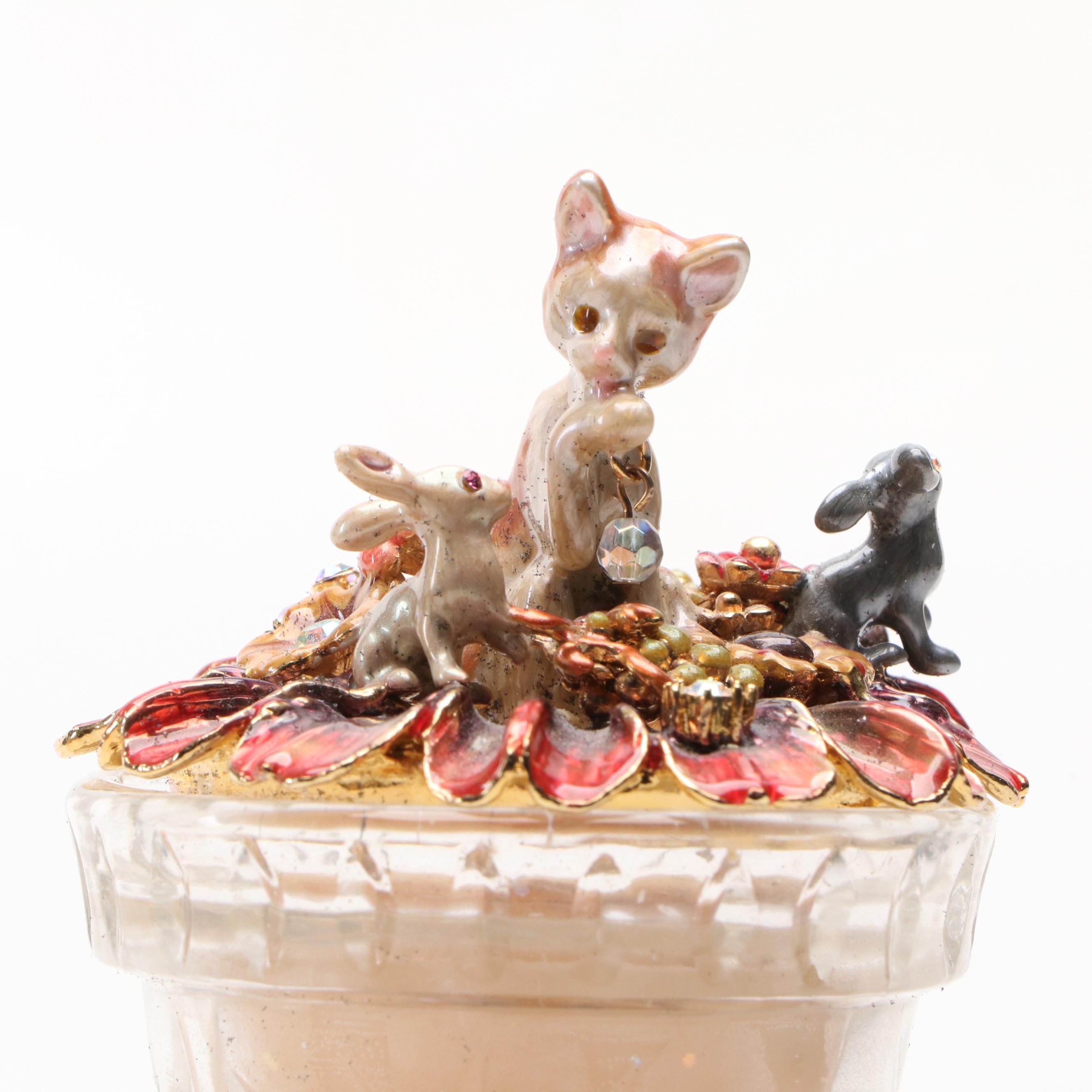 Kirks Folly Remember The Magic "Lady Slipper Kitty" Candle and Candle Holder