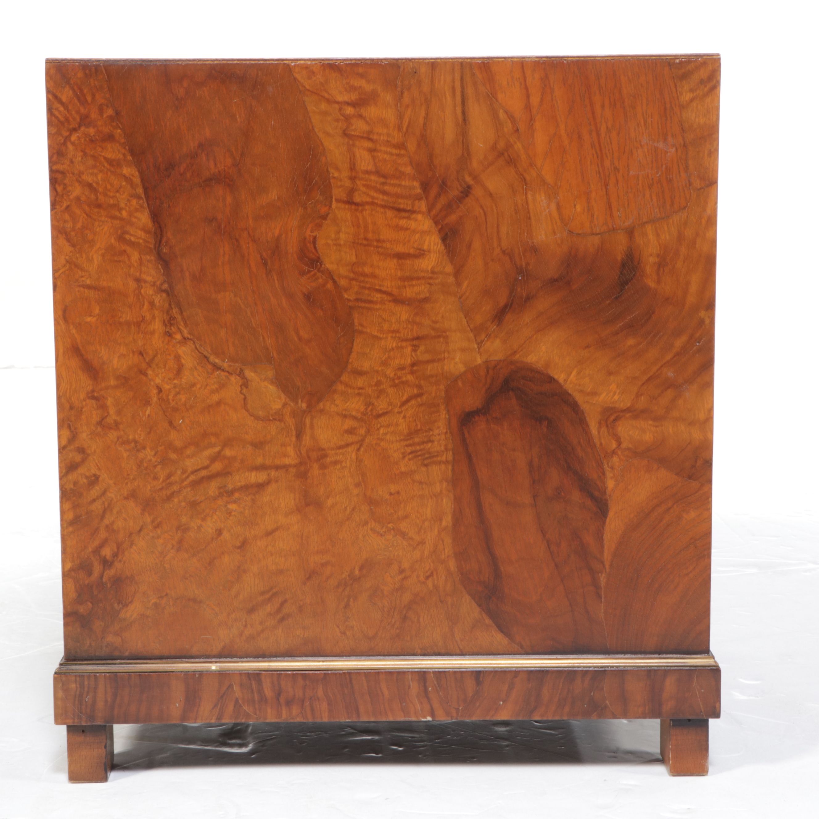 Empire Style Burl Wood Four-Drawer Chest, 20th Century