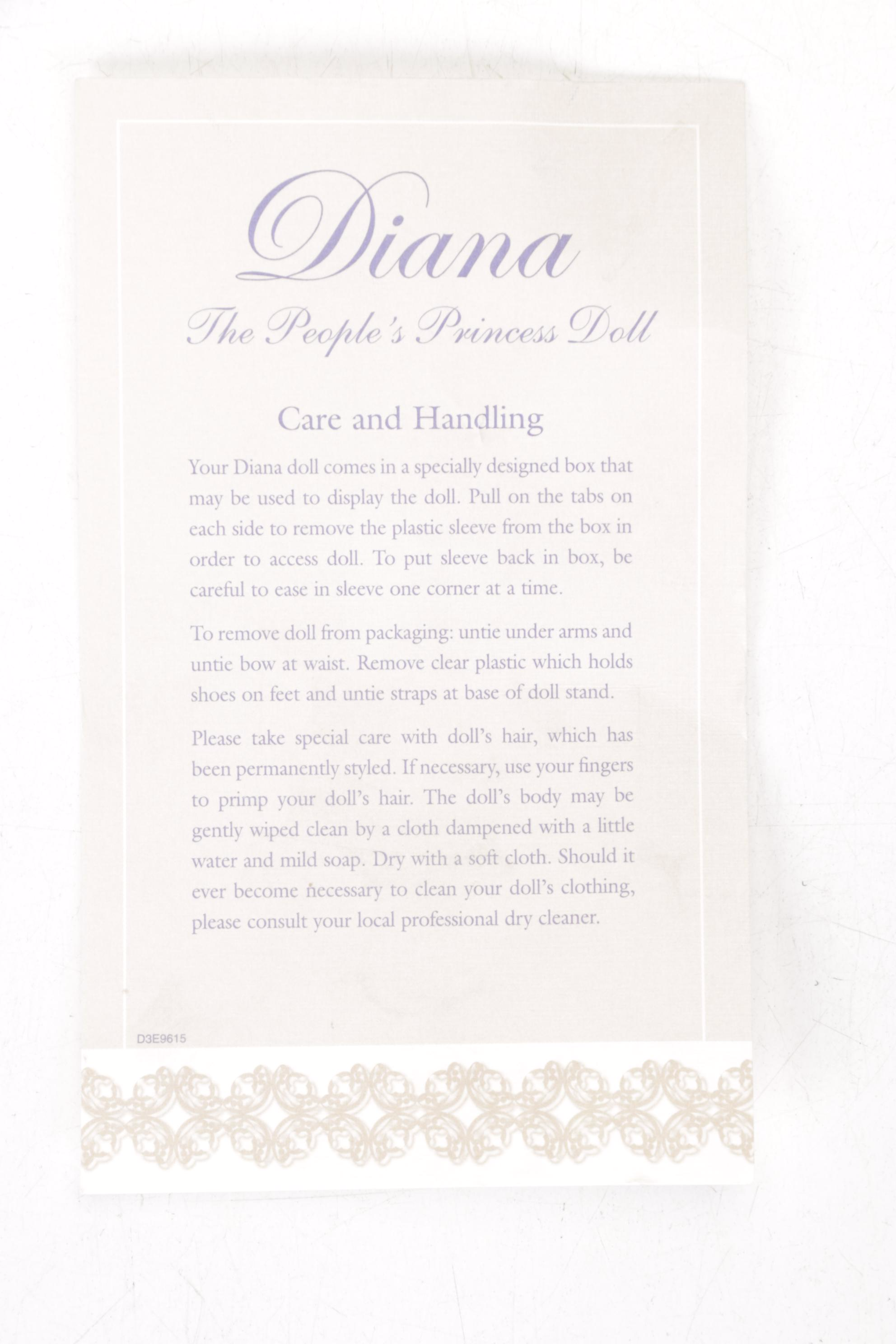 "Diana Princess of Wales" Collectors Doll with Accessories & Outfit Change