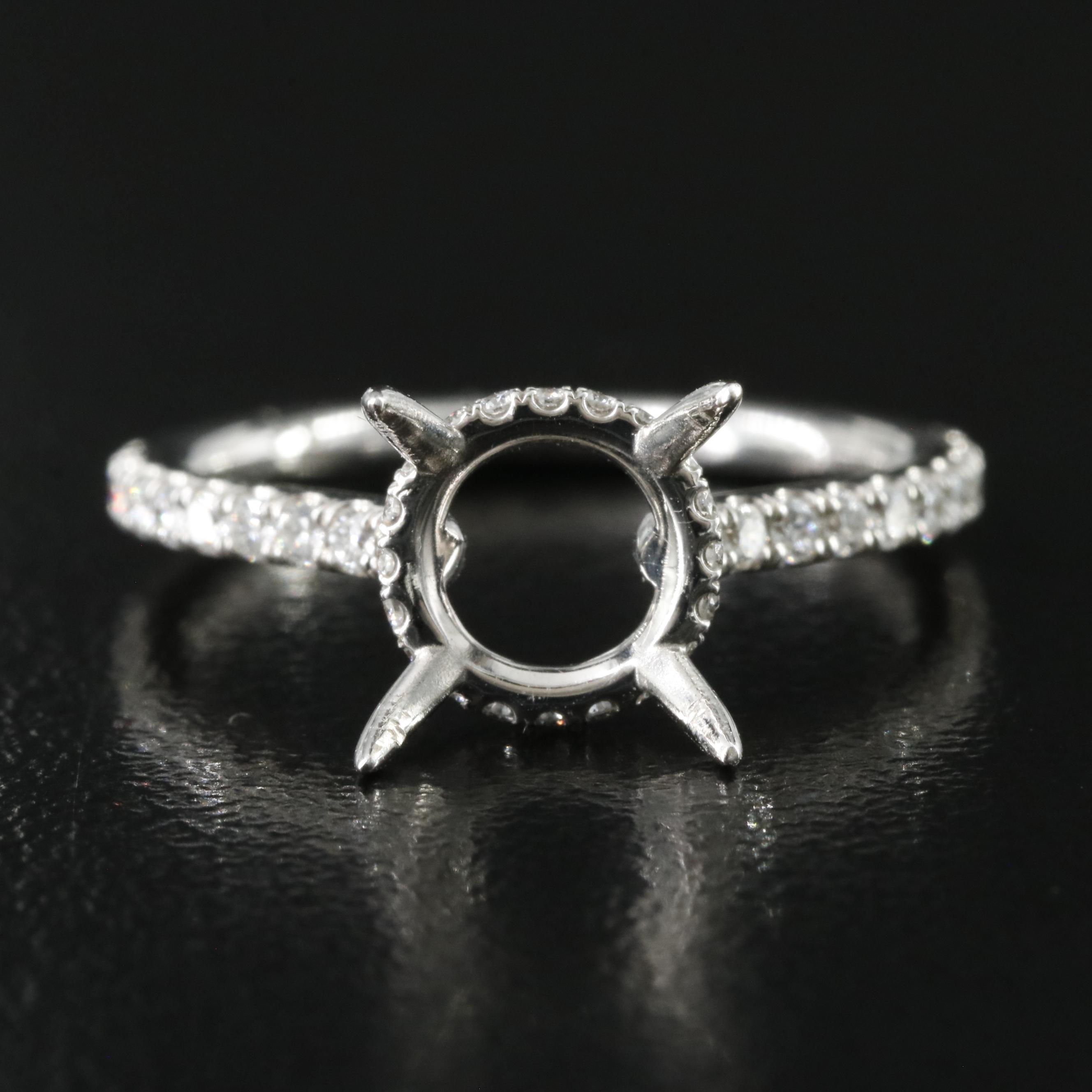 18K 0.33 CTW Diamond Semi-Mount Ring