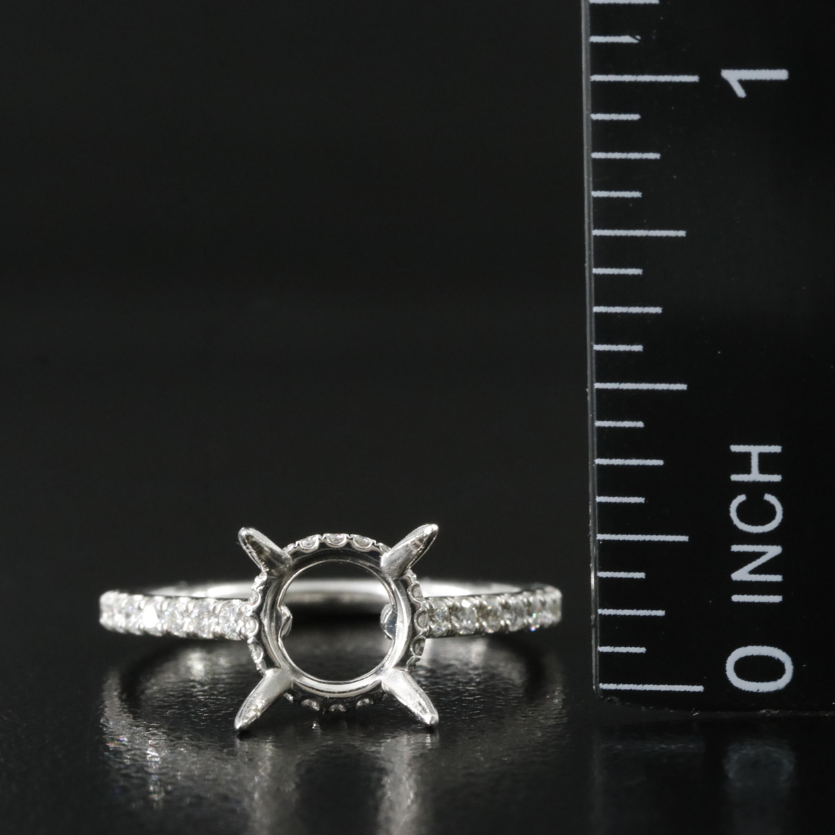 18K 0.33 CTW Diamond Semi-Mount Ring