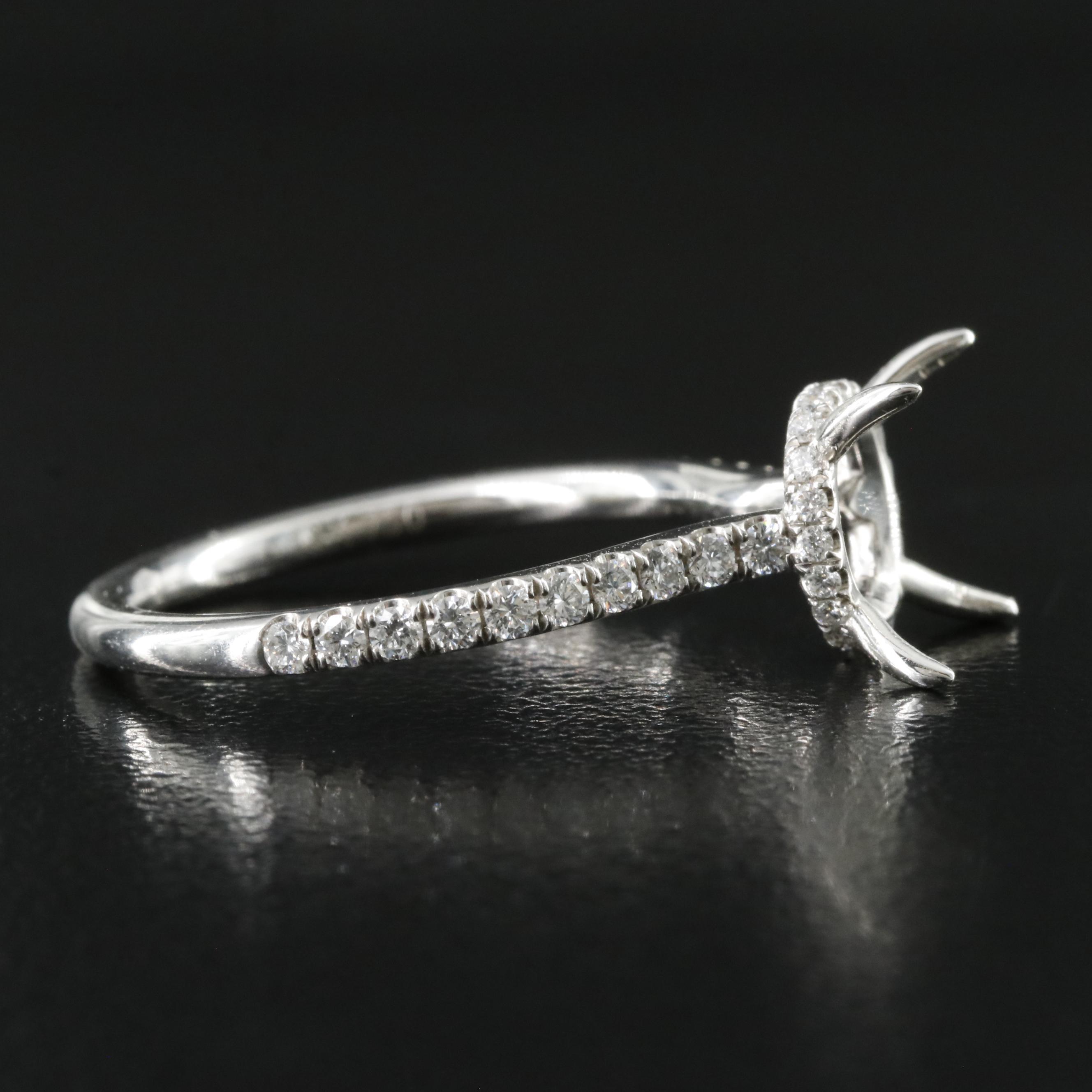 18K 0.33 CTW Diamond Semi-Mount Ring
