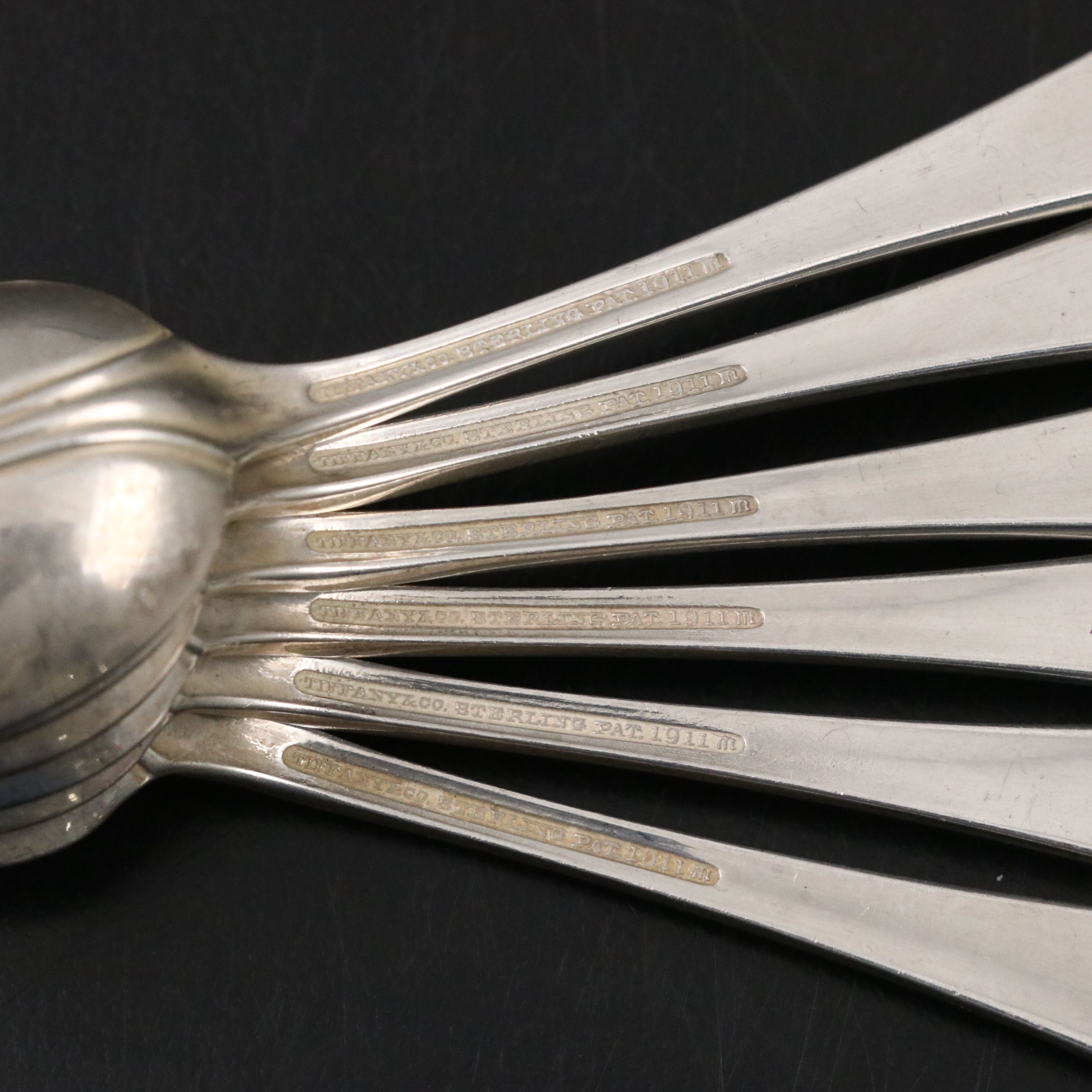 Tiffany & Co. "Flemish" Sterling Silver Demitasse Spoons, 20th Century