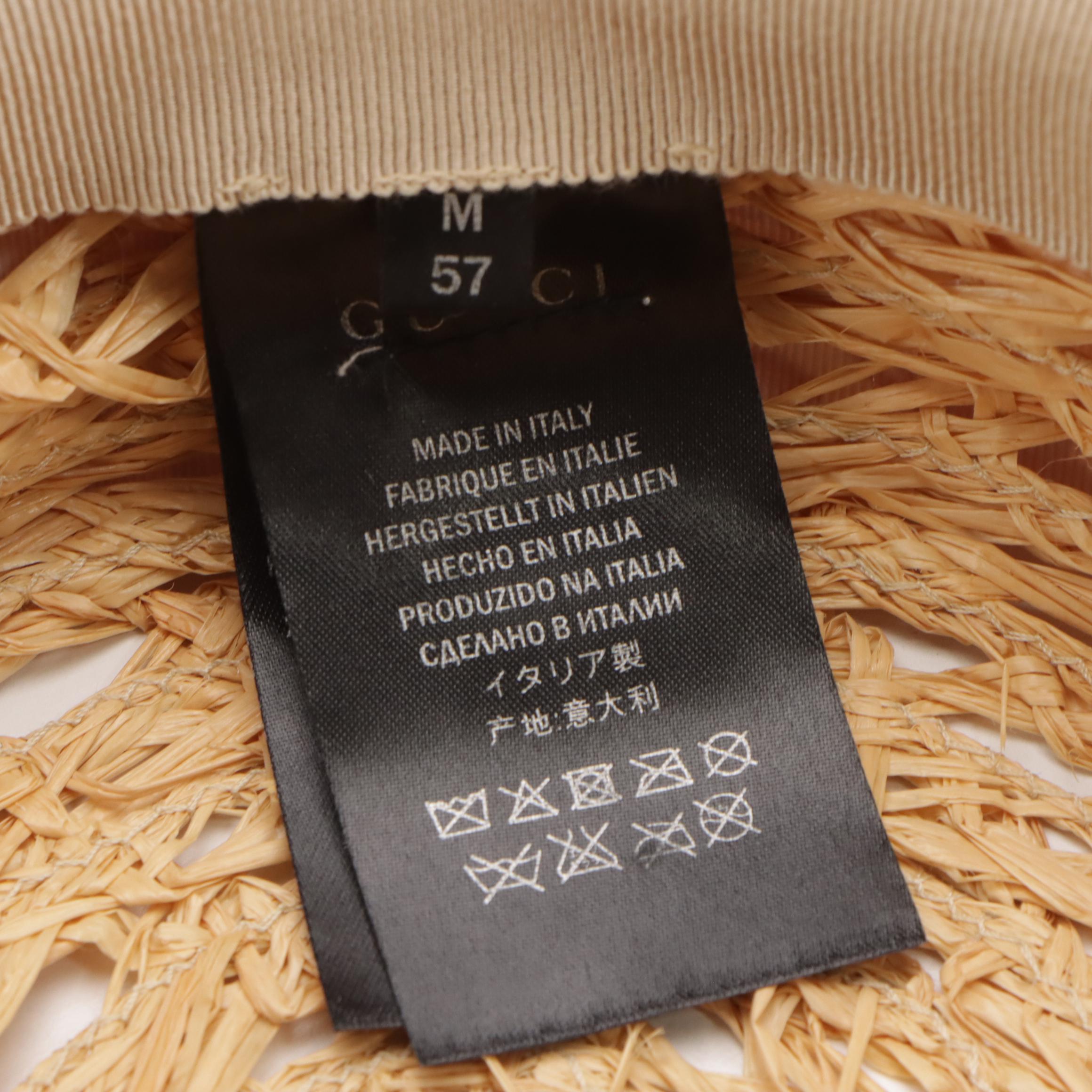 Gucci Woven Raffia and Floral Wide Brim Sun Hat