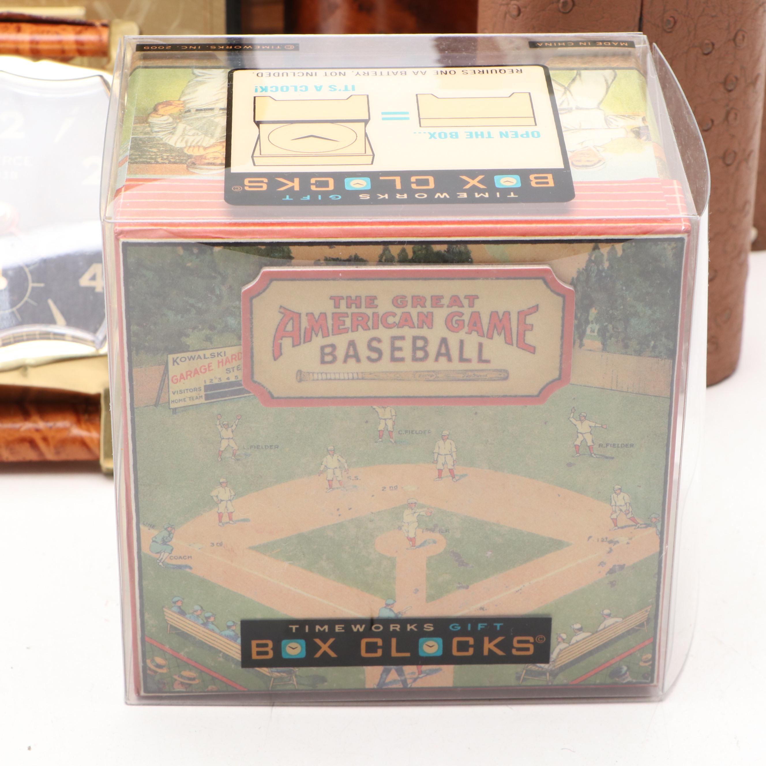 Timeworks Wristwatch-Shaped Clock with Box and More Office Accessories