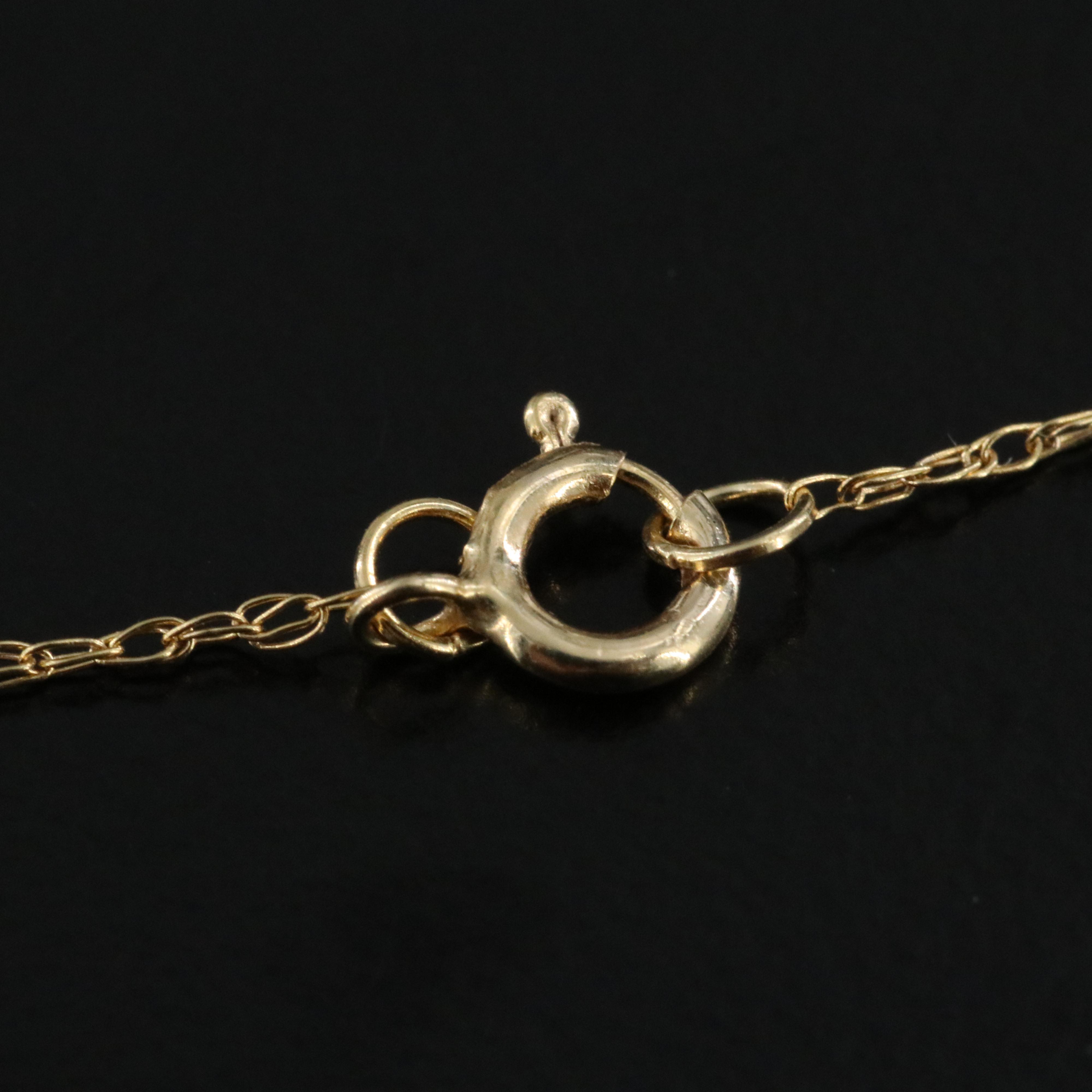 14K 0.05 CTW Diamond "F" Initial Pendant Necklace