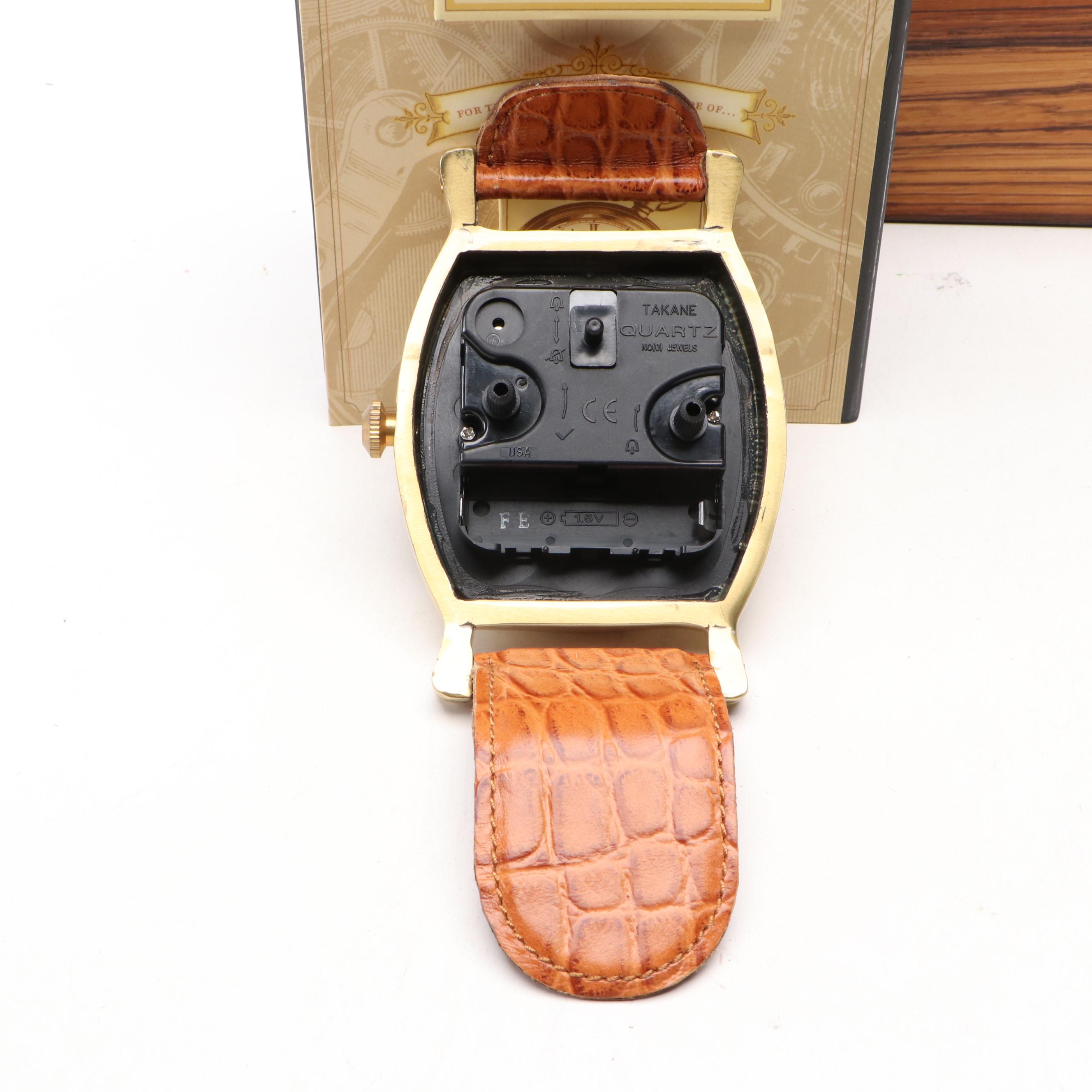 Timeworks Wristwatch-Shaped Clock with Box and More Office Accessories