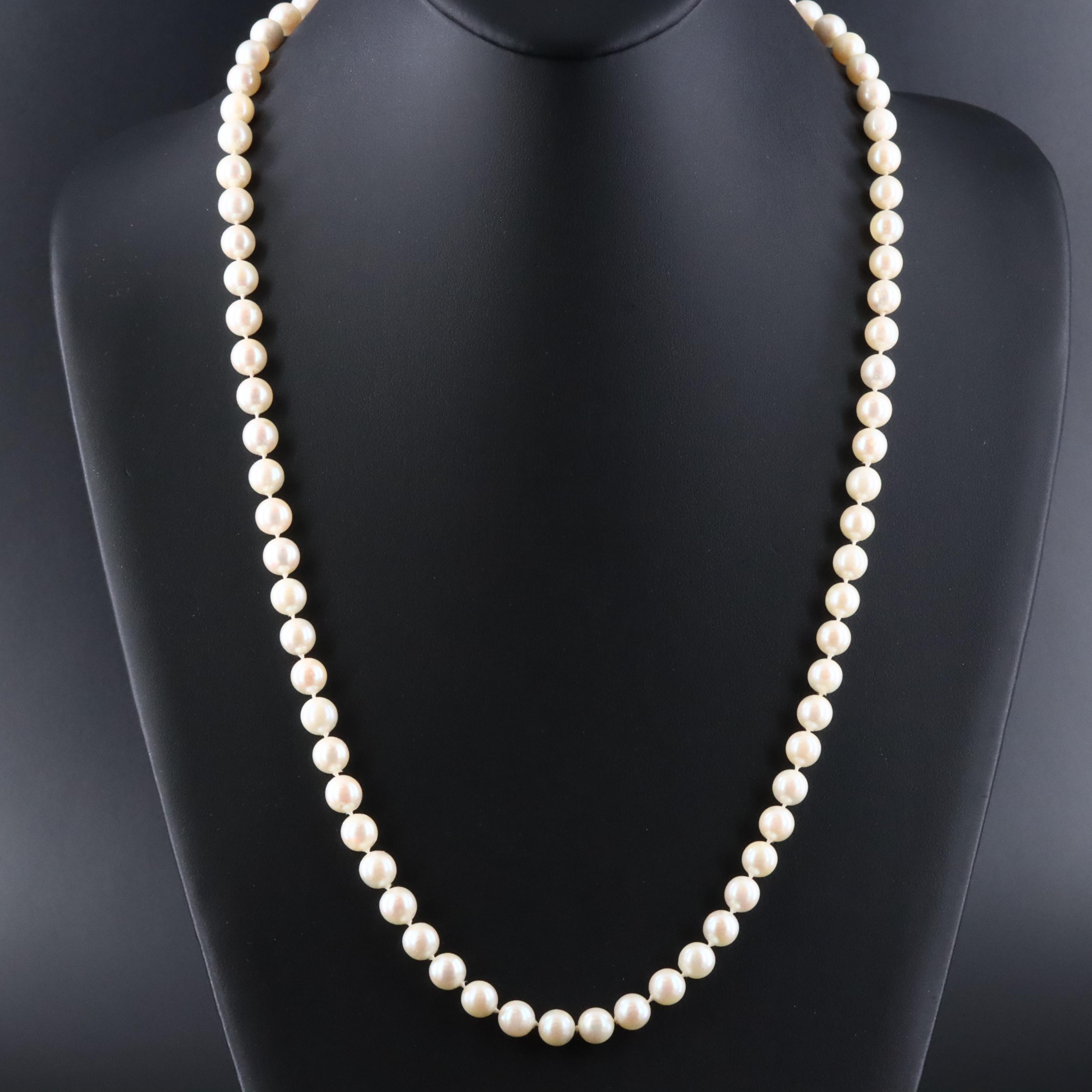Pearl Necklace with 14K Clasp