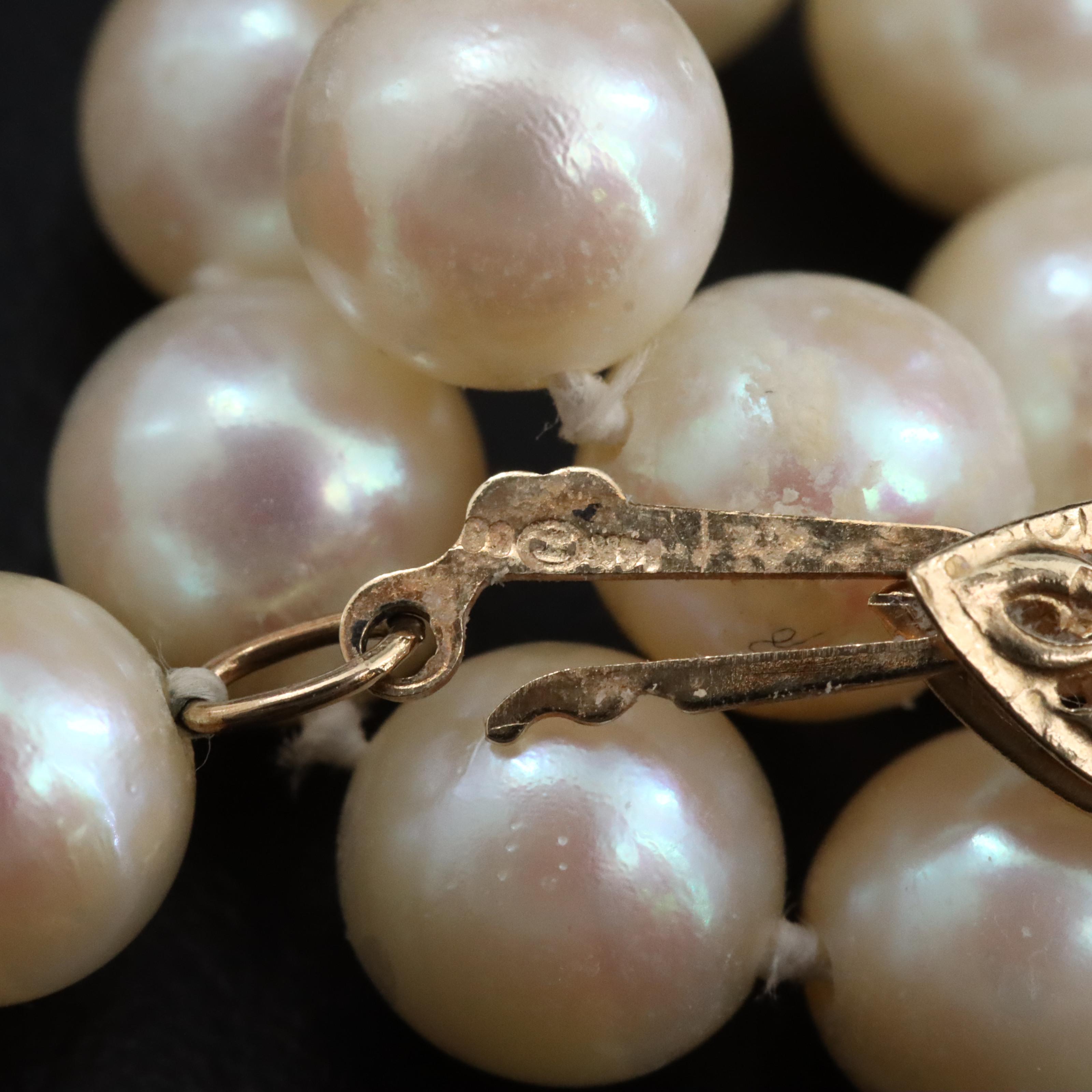 Pearl Necklace with 14K Clasp