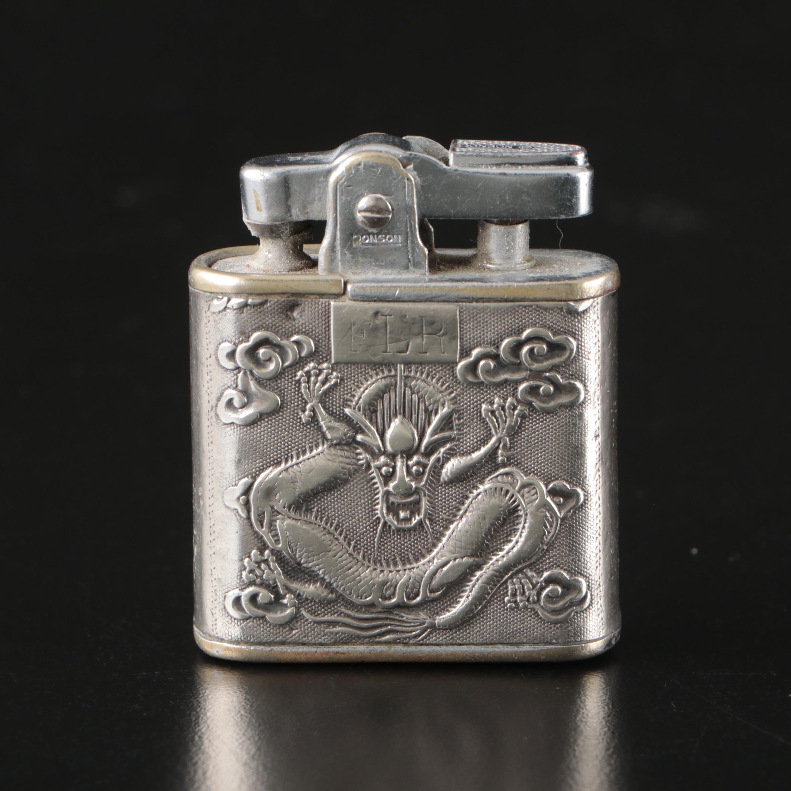 Sterling Silver Southeast Asian Theme and Ronson Dragon Lighters