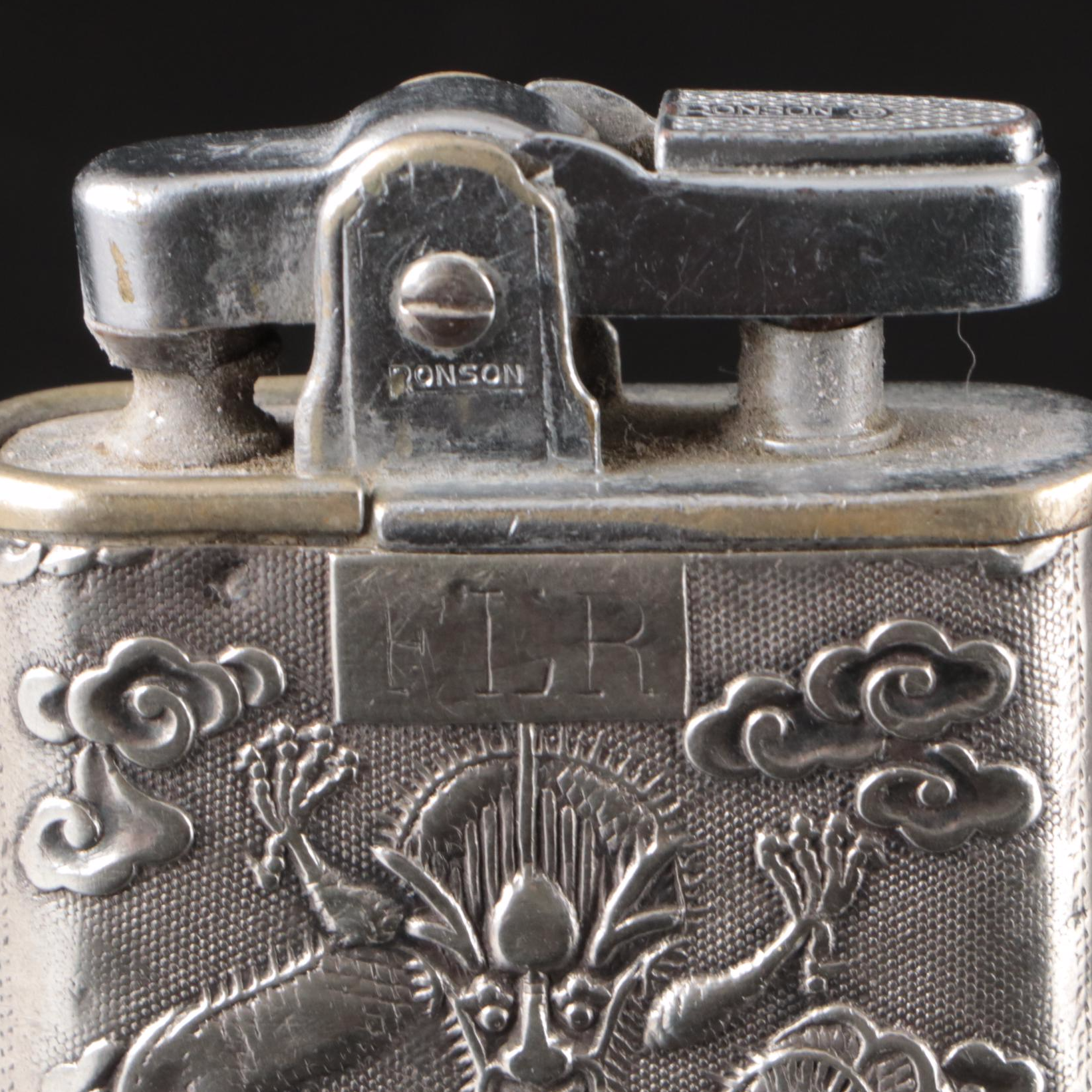 Sterling Silver Southeast Asian Theme and Ronson Dragon Lighters