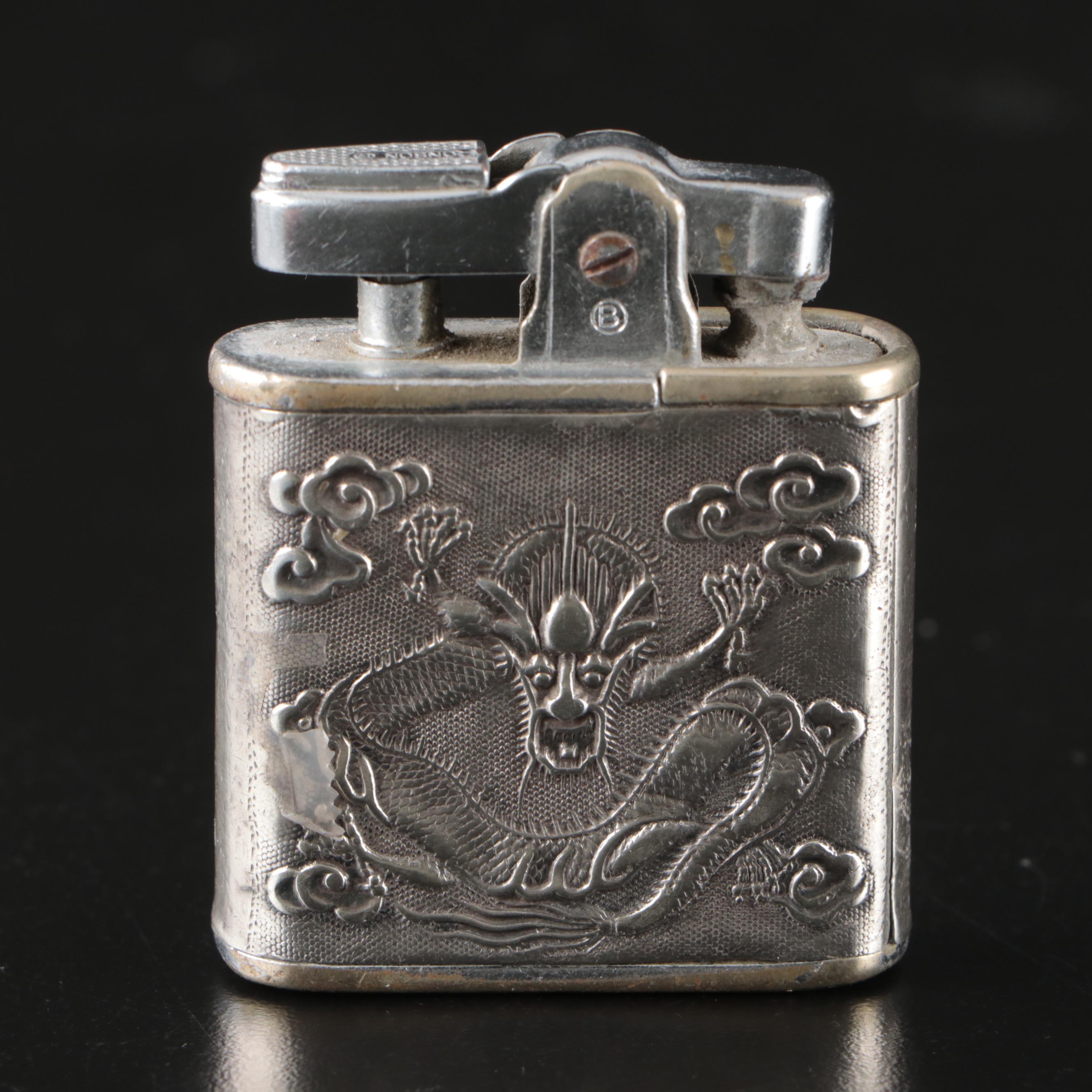 Sterling Silver Southeast Asian Theme and Ronson Dragon Lighters