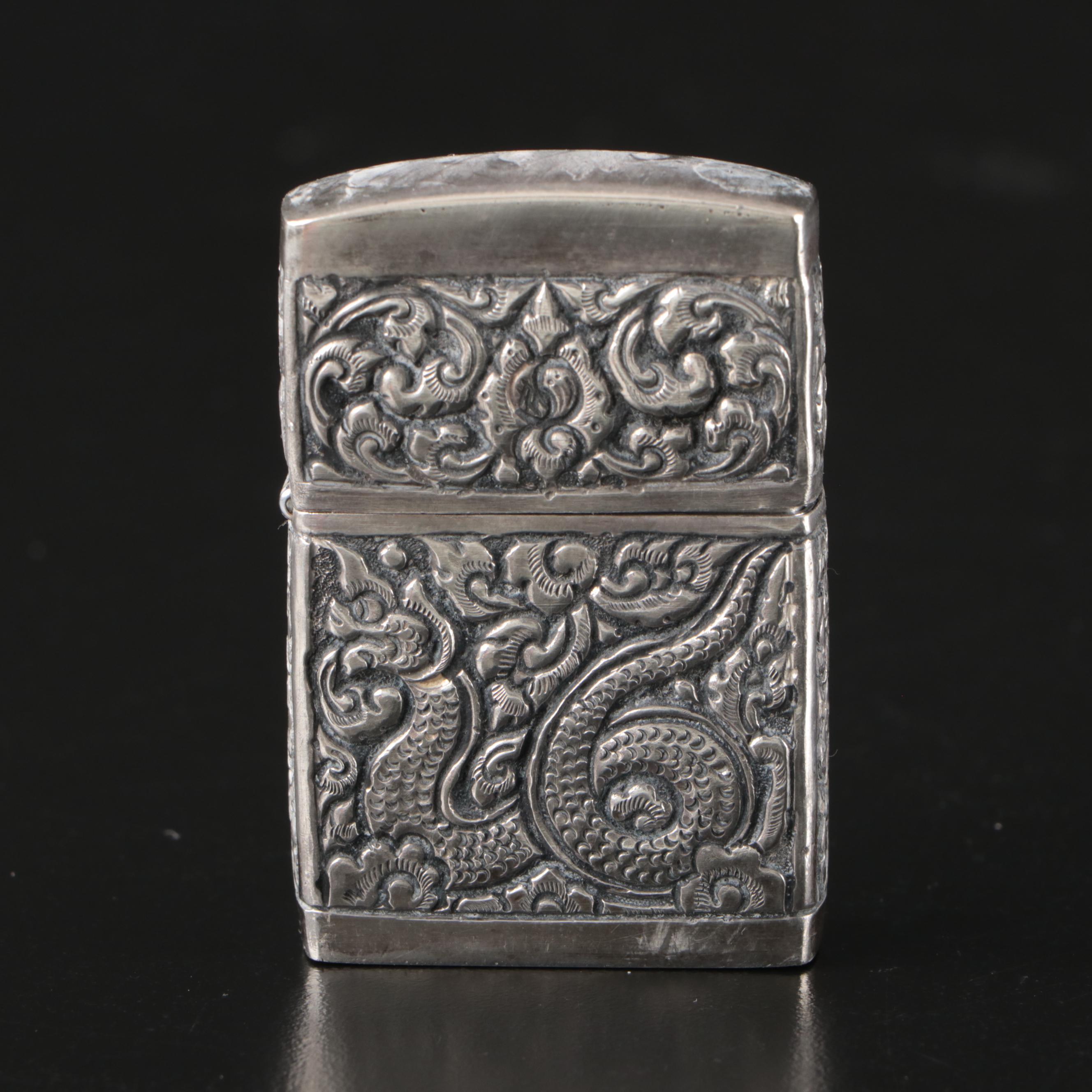 Sterling Silver Southeast Asian Theme and Ronson Dragon Lighters