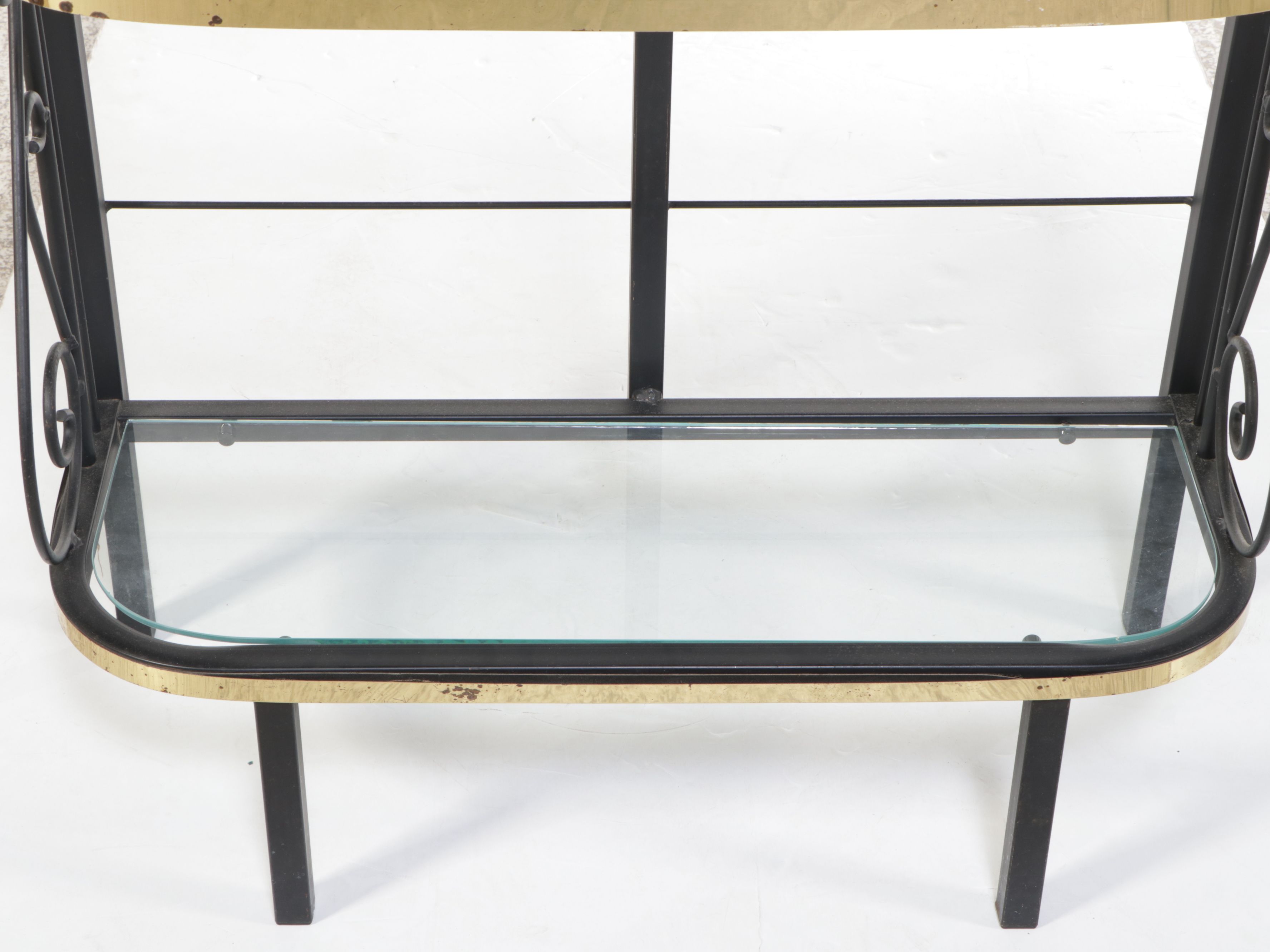 Wrought Metal Étagère with Glass Shelves