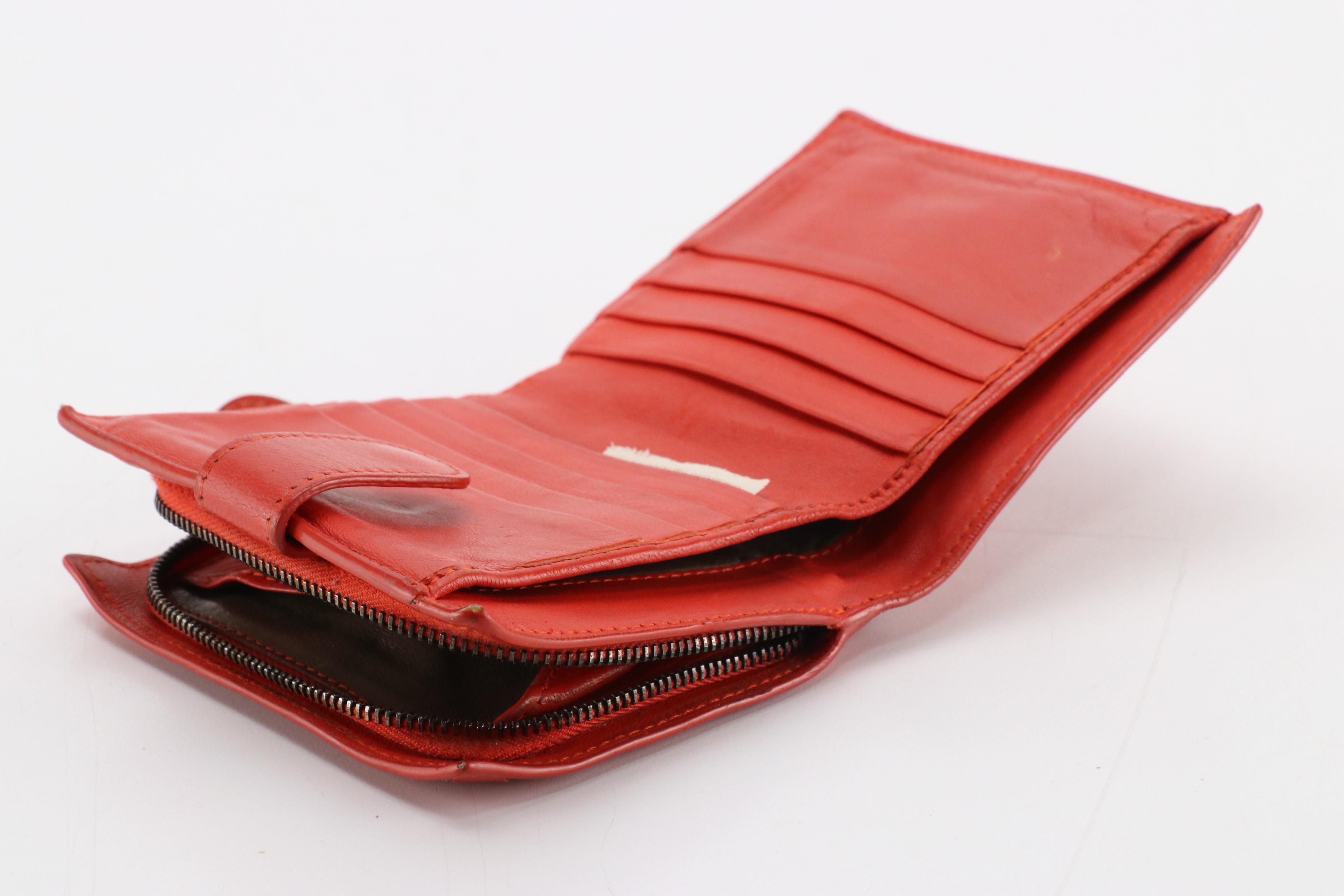 Bottega Veneta Bifold Compact Wallet in Vermilion Intrecciato Nappa Leather