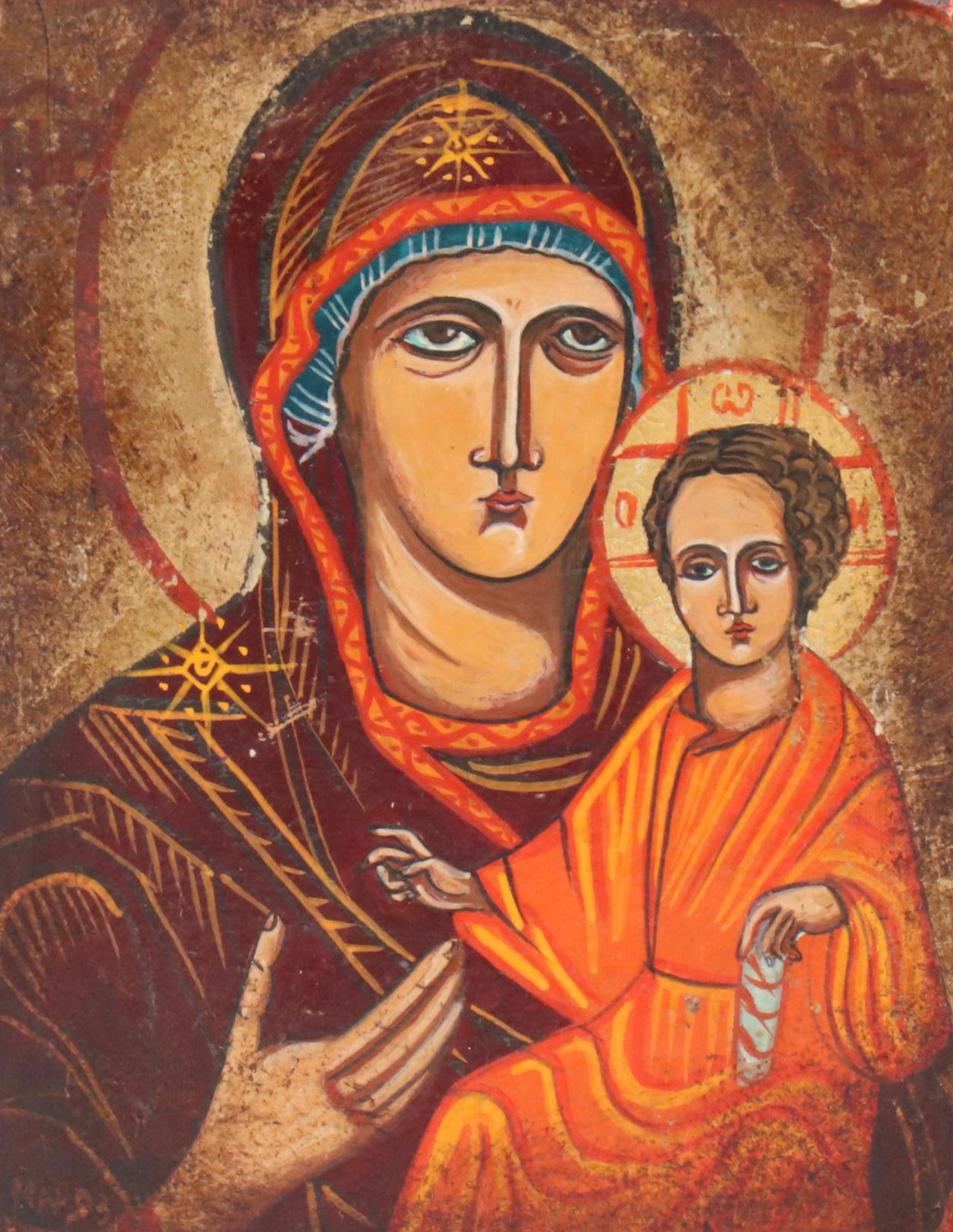 Milen Georgio Virgin Mary with Other Russian Orthodox Icons