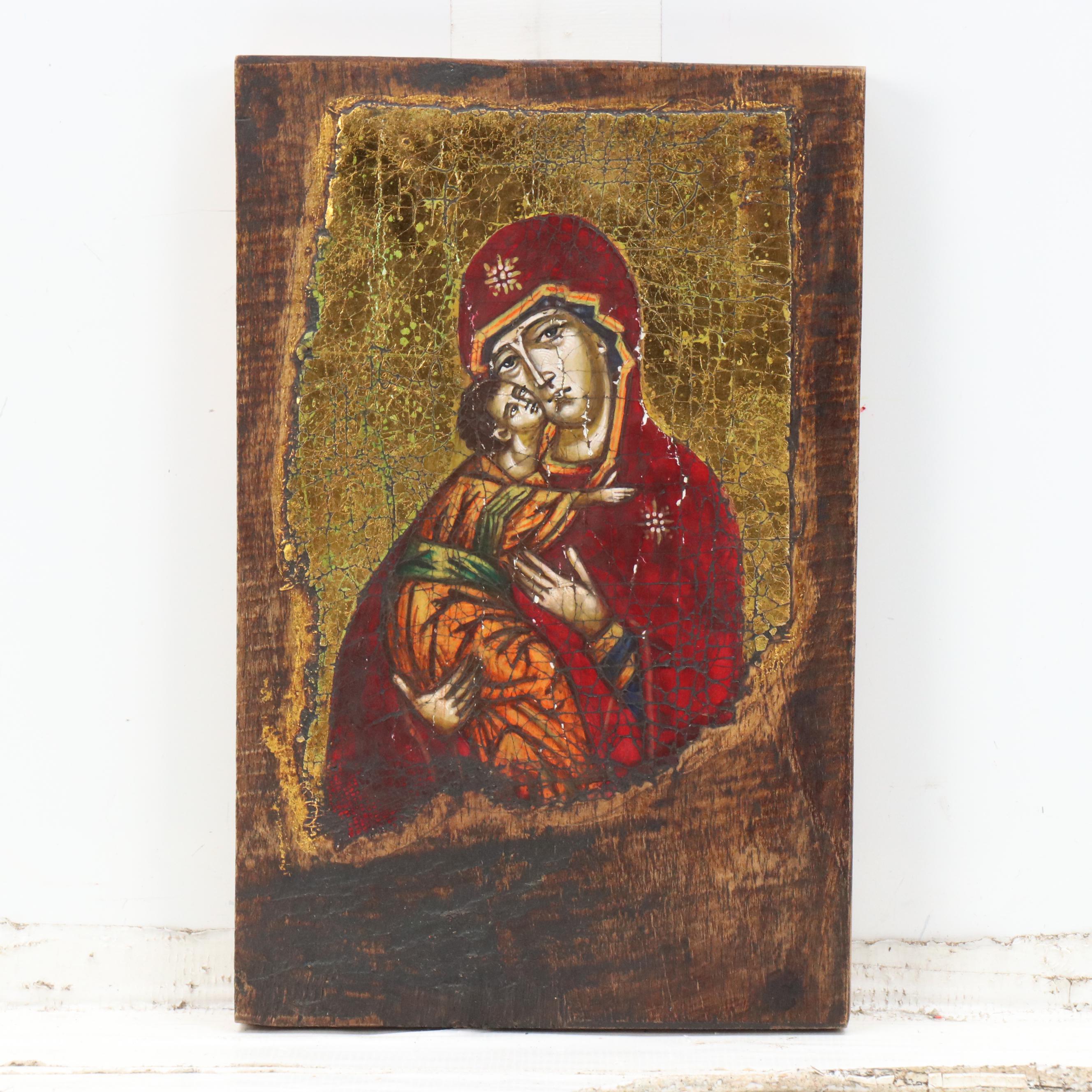 Milen Georgio Virgin Mary with Other Russian Orthodox Icons