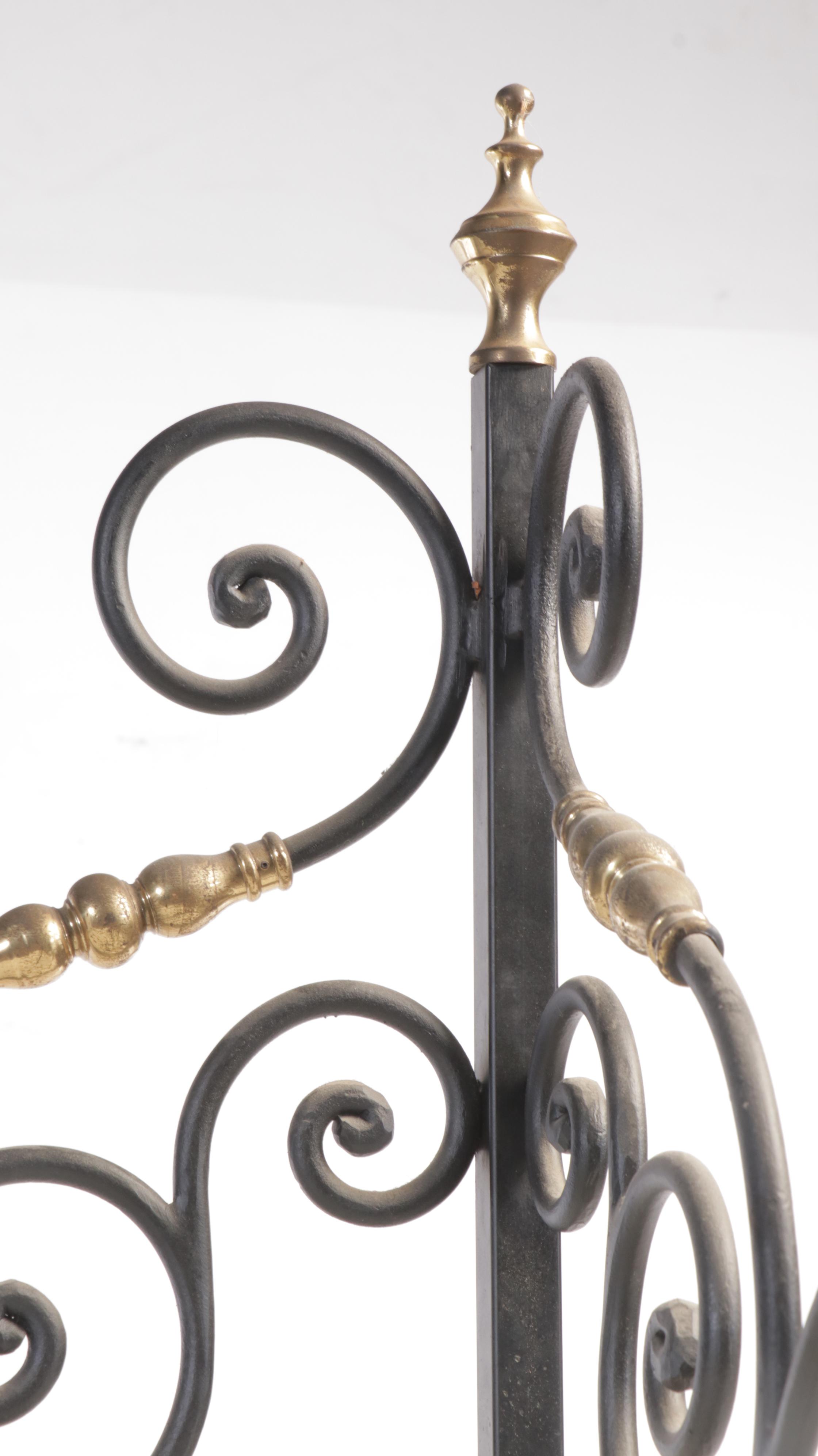 Art Nouveau Style Wrought Iron Étagère with Mable Shelves