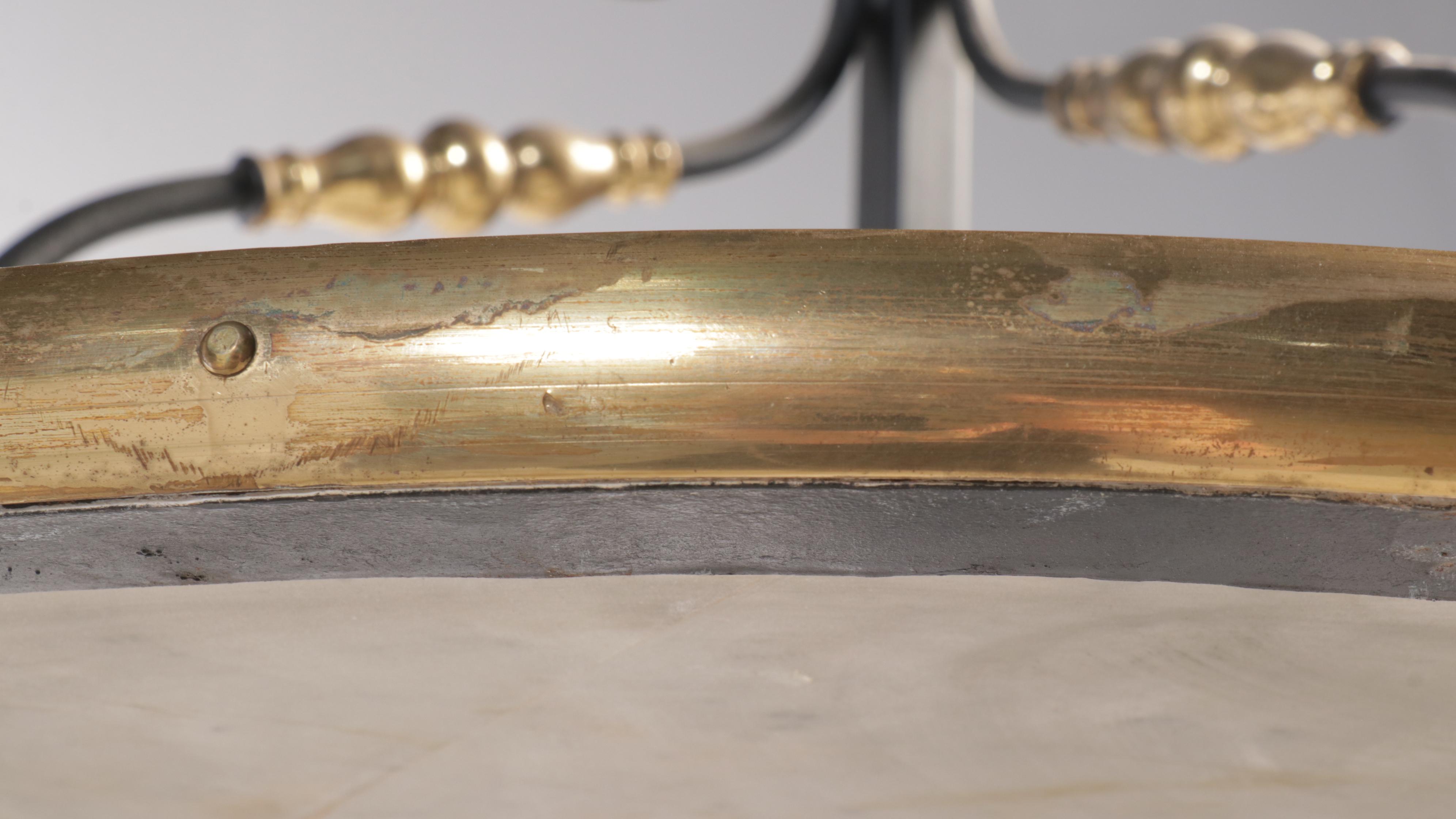 Art Nouveau Style Wrought Iron Étagère with Mable Shelves