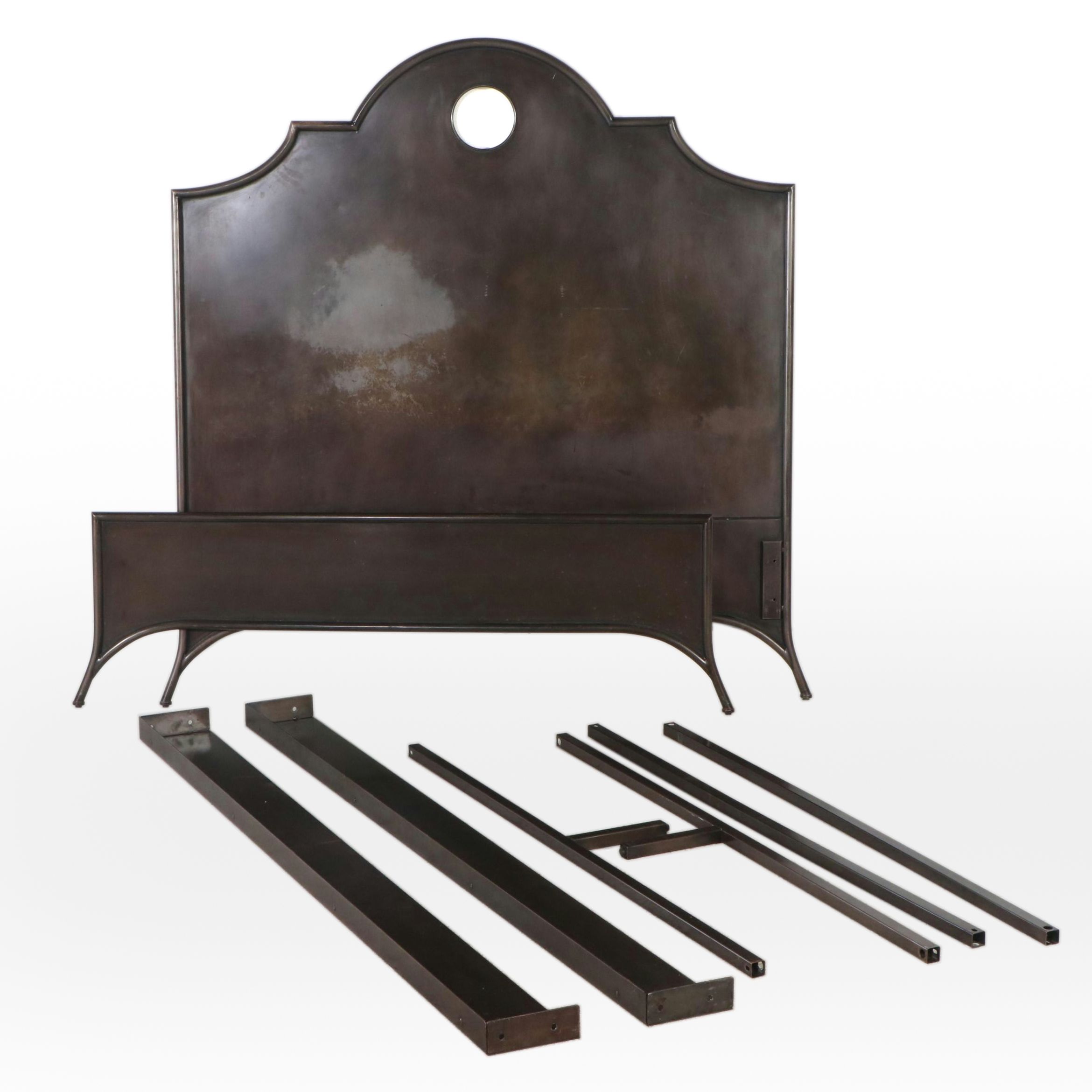 Restoration Hardware "Keyhole" Contemporary Metal Queen Size Bed Frame
