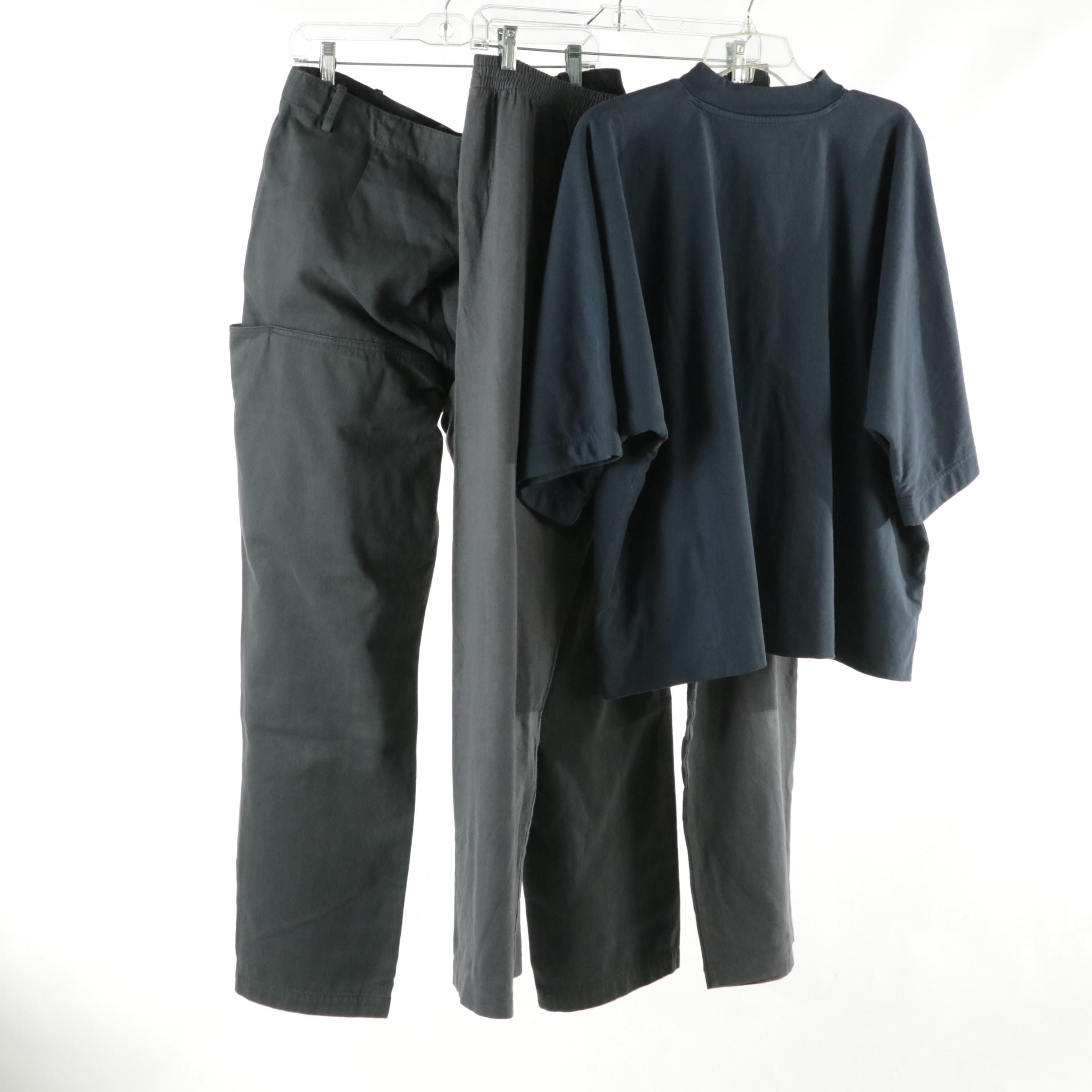 Men's Yeezy Gap Heavyweight Cotton T-Shirt and Sweatpants, Charcoal Cargo Pants