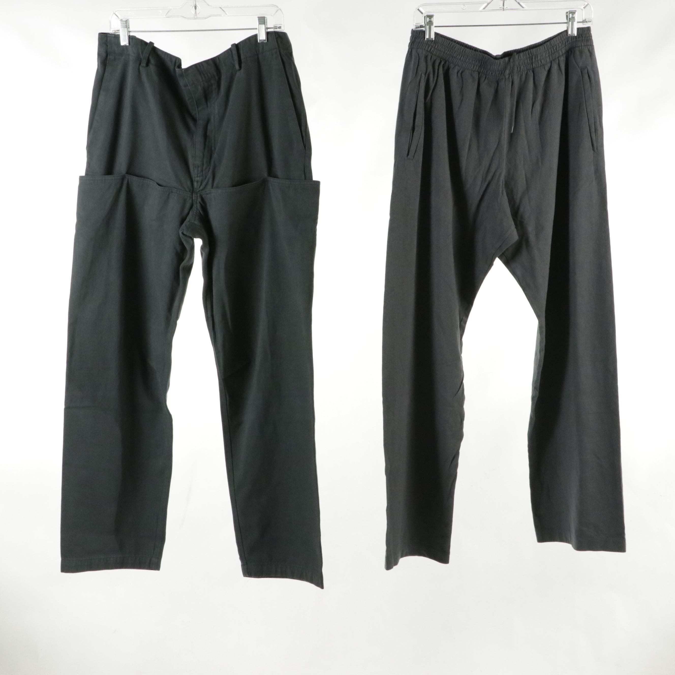 Men's Yeezy Gap Heavyweight Cotton T-Shirt and Sweatpants, Charcoal Cargo Pants