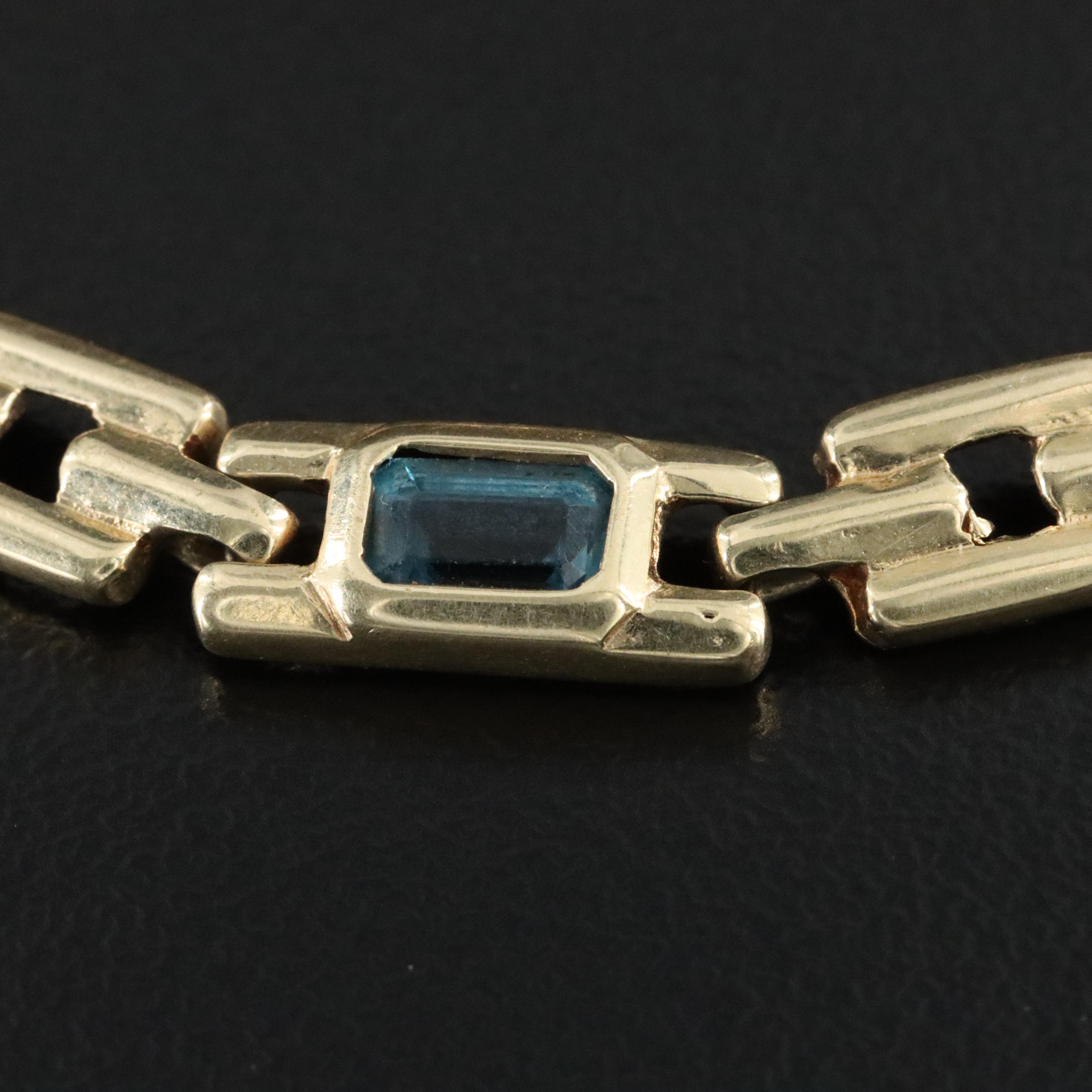 14K Amethyst, Citrine, and Blue Topaz Bracelet