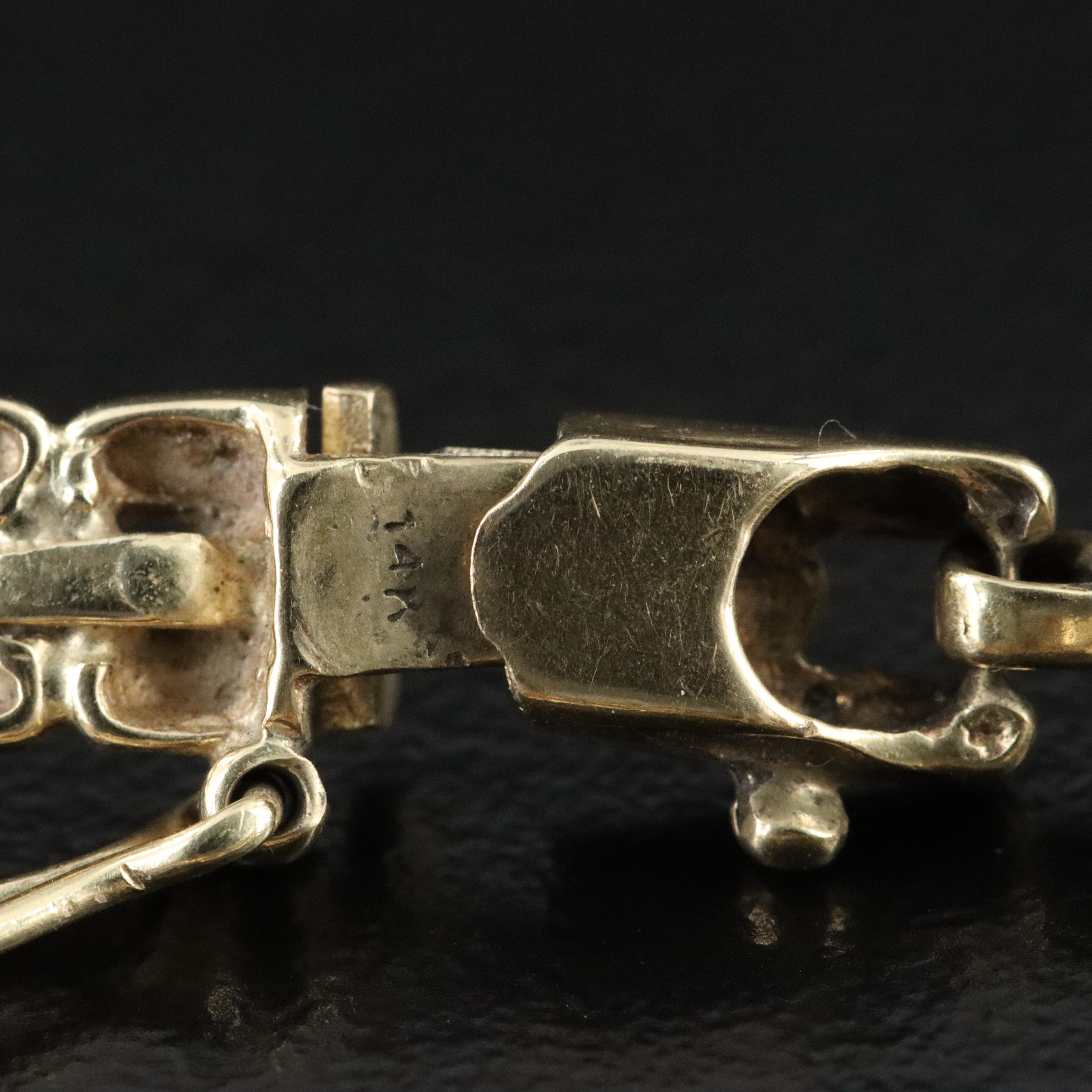 14K Amethyst, Citrine, and Blue Topaz Bracelet