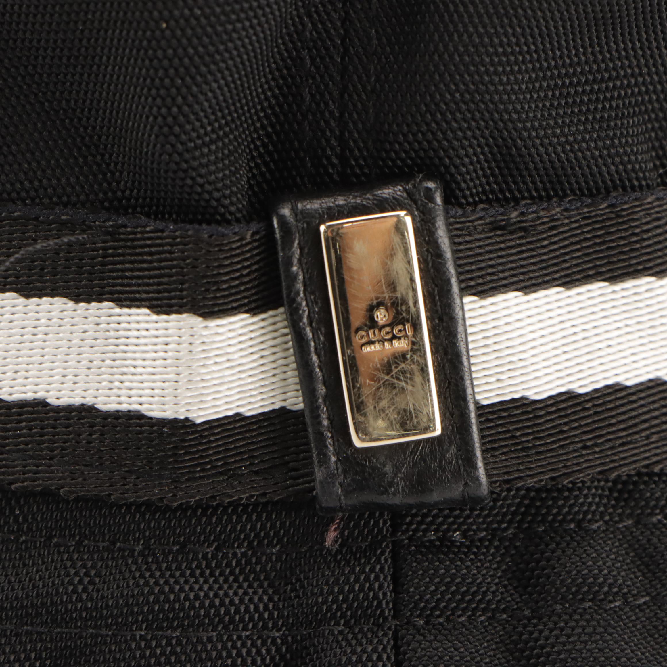 Gucci Nylon Bucket Hat in Black and White