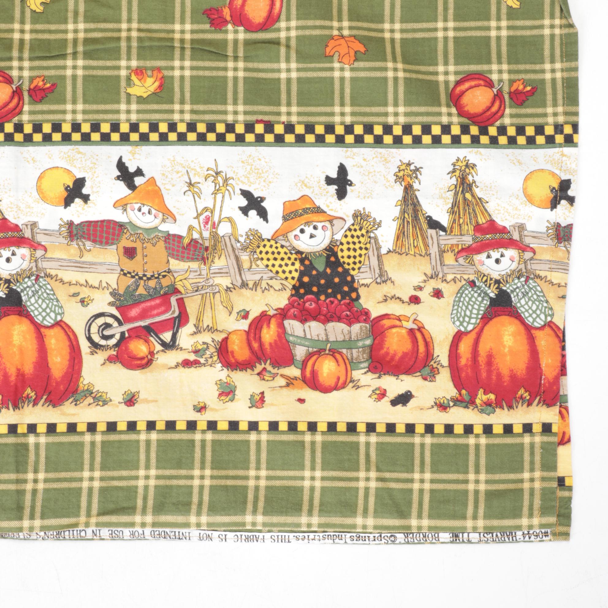 Halloween Haunted Outhouses with Autumnal Tablecloth, Stained Glass and More