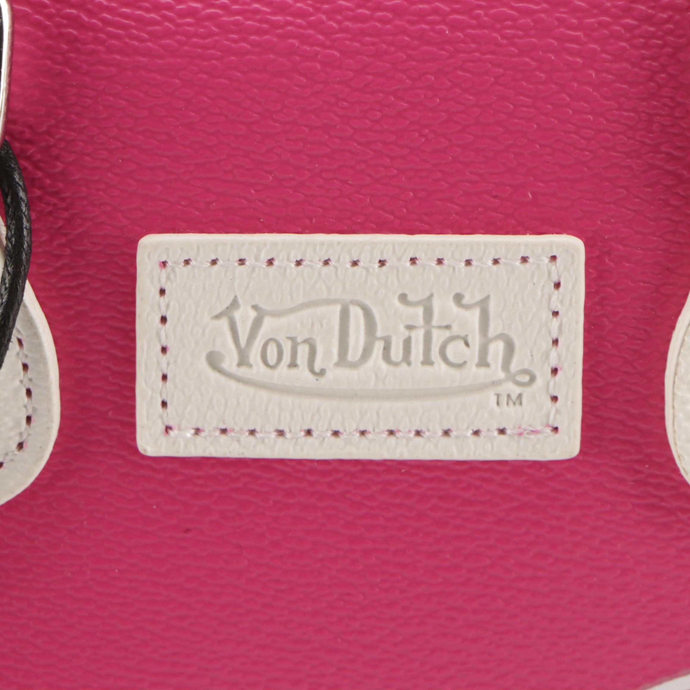 Von Dutch Hot Pink Flying Eyeball Motif Mini Two-Way Bowler Bag, With Tags