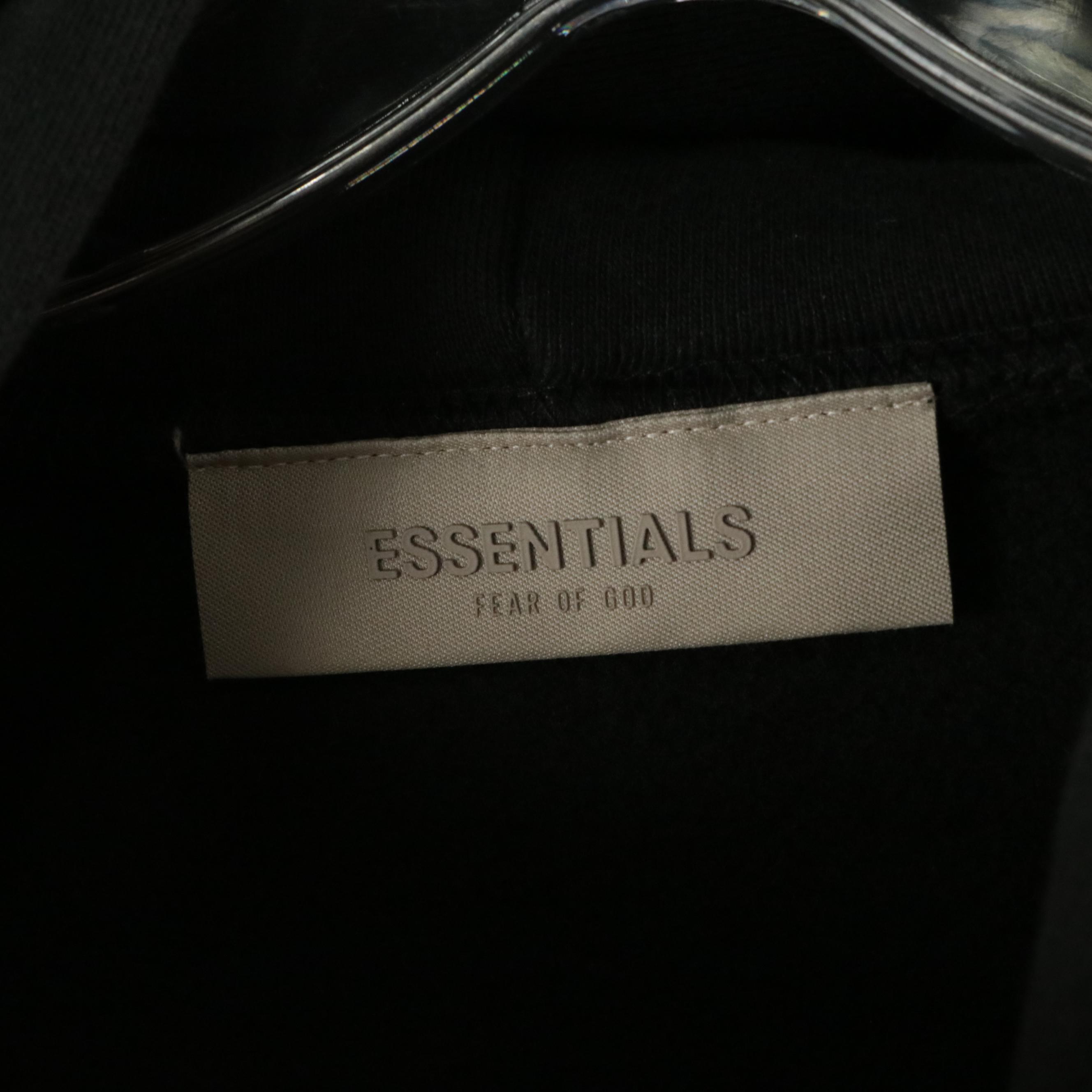 Men's Essentials Fear of God Classic Black Cotton Sweatsuit & Hoodie, With Tags