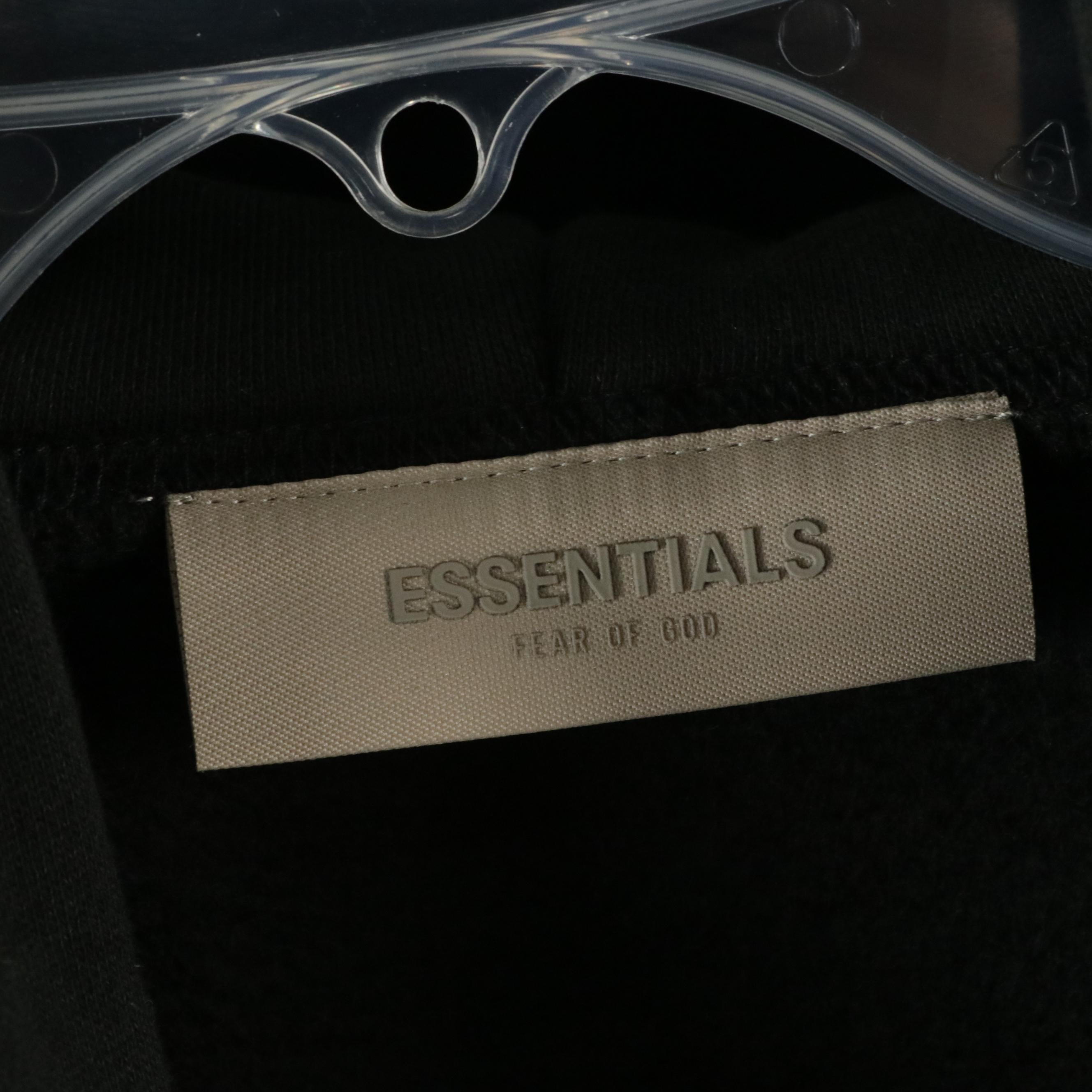 Men's Essentials Fear of God Classic Black Cotton Sweatsuit & Hoodie, With Tags