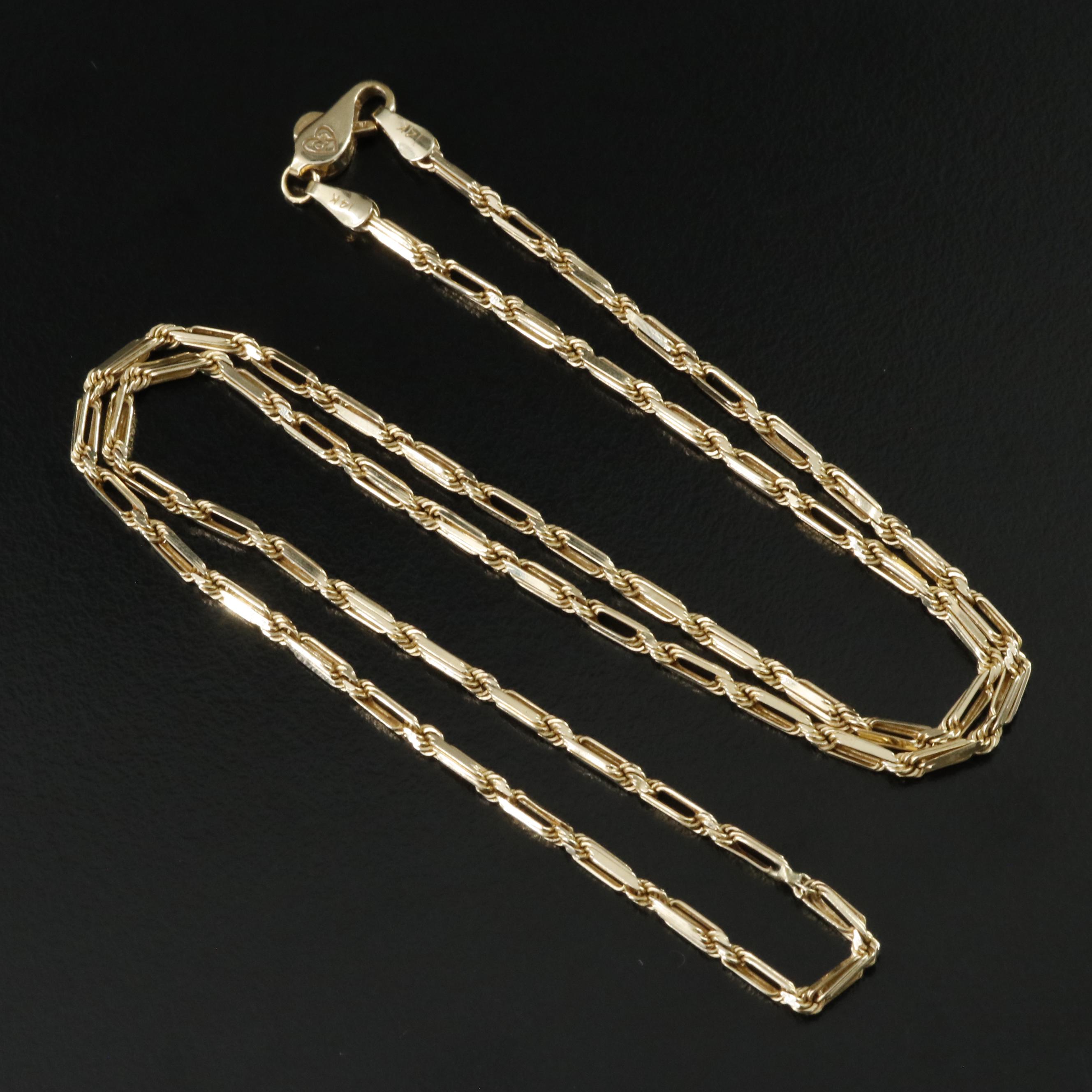 14K Fancy Link Necklace
