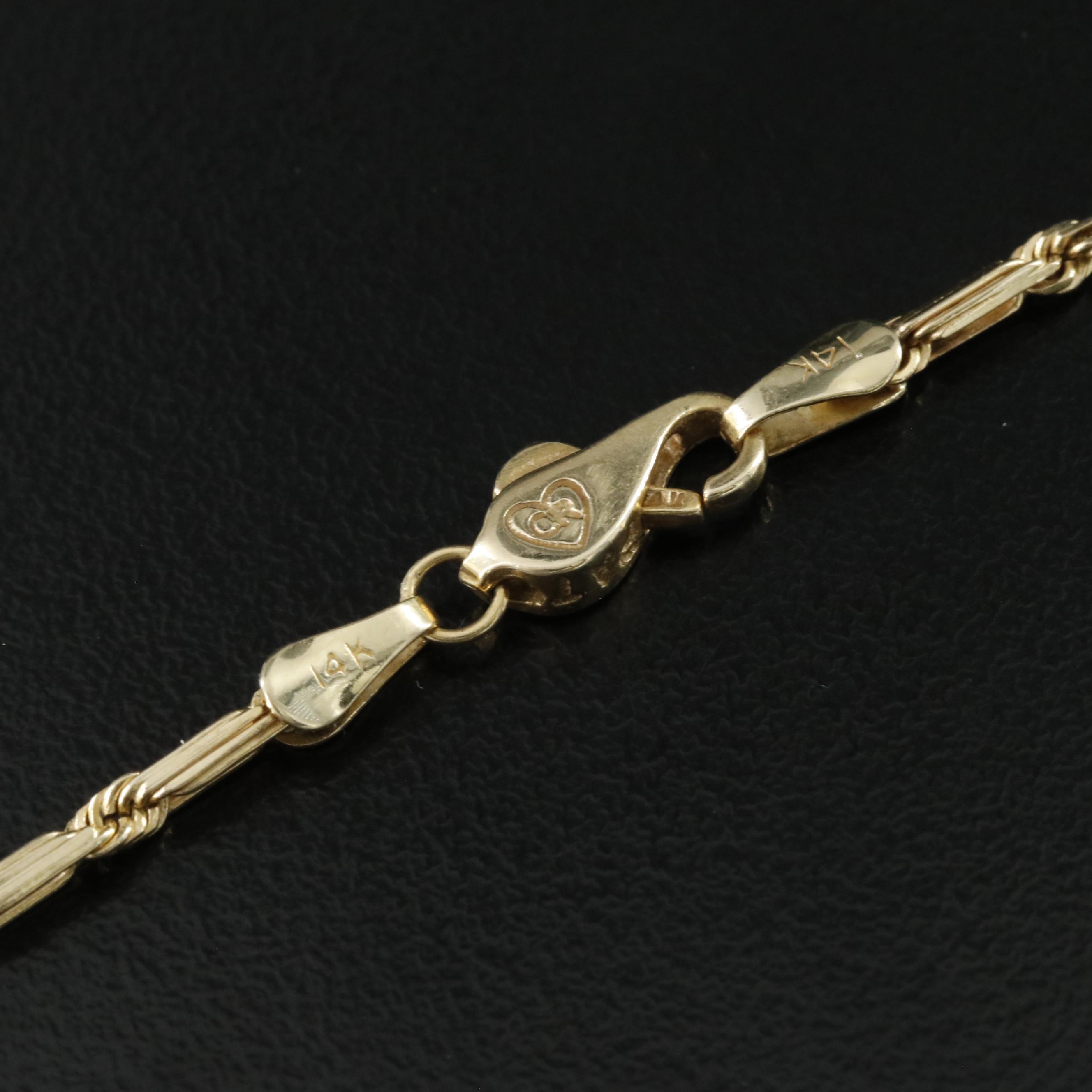 14K Fancy Link Necklace