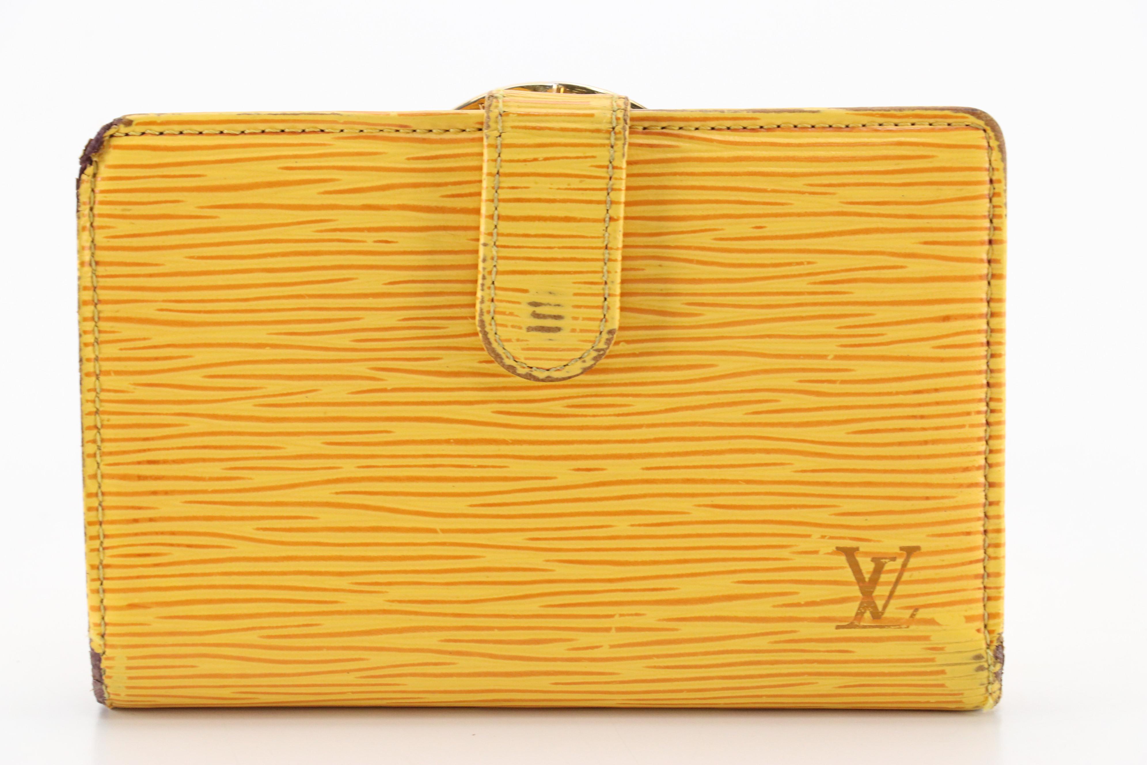 Louis Vuitton Viennois Wallet and Card Case in Tassil Yellow Epi Leather