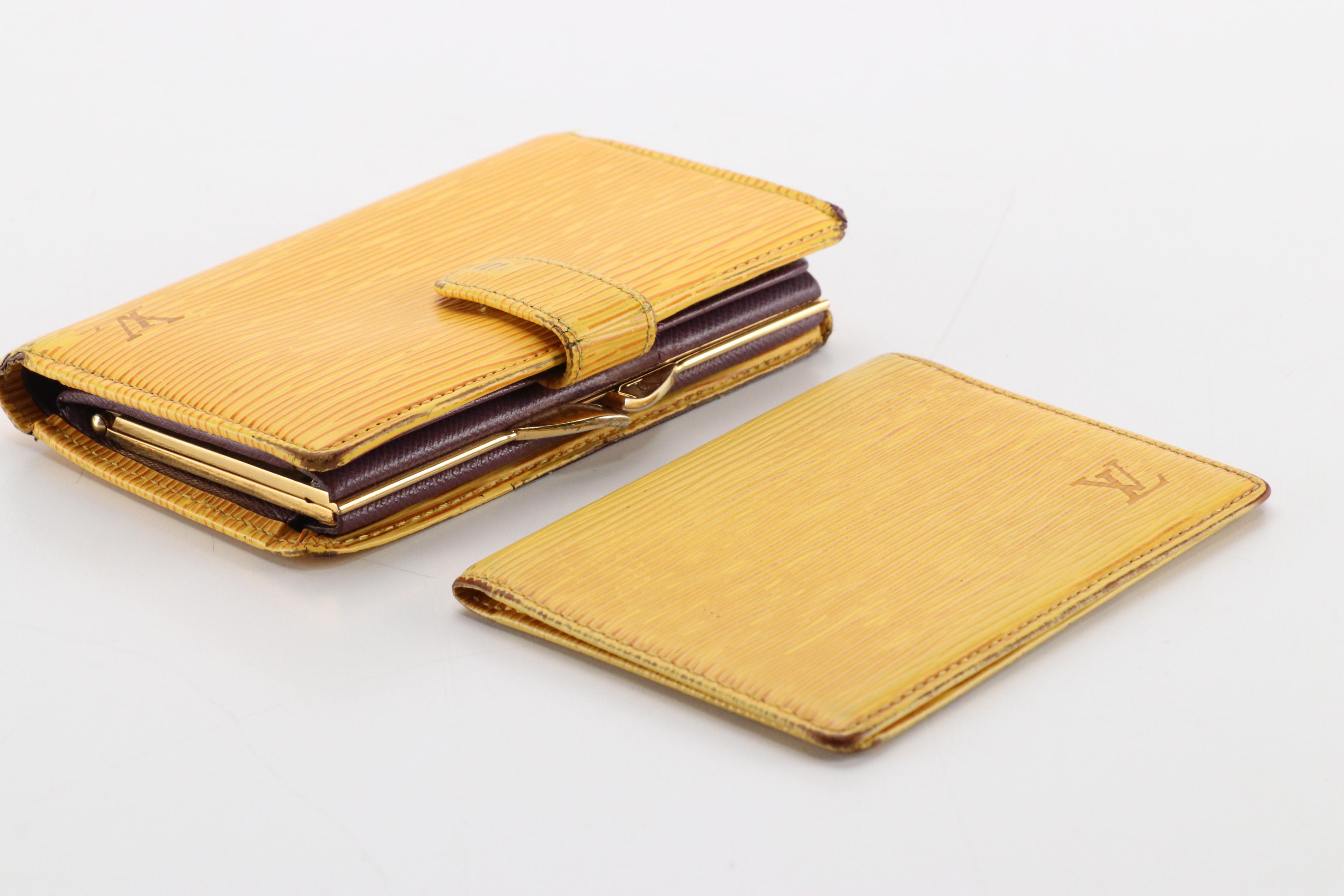 Louis Vuitton Viennois Wallet and Card Case in Tassil Yellow Epi Leather