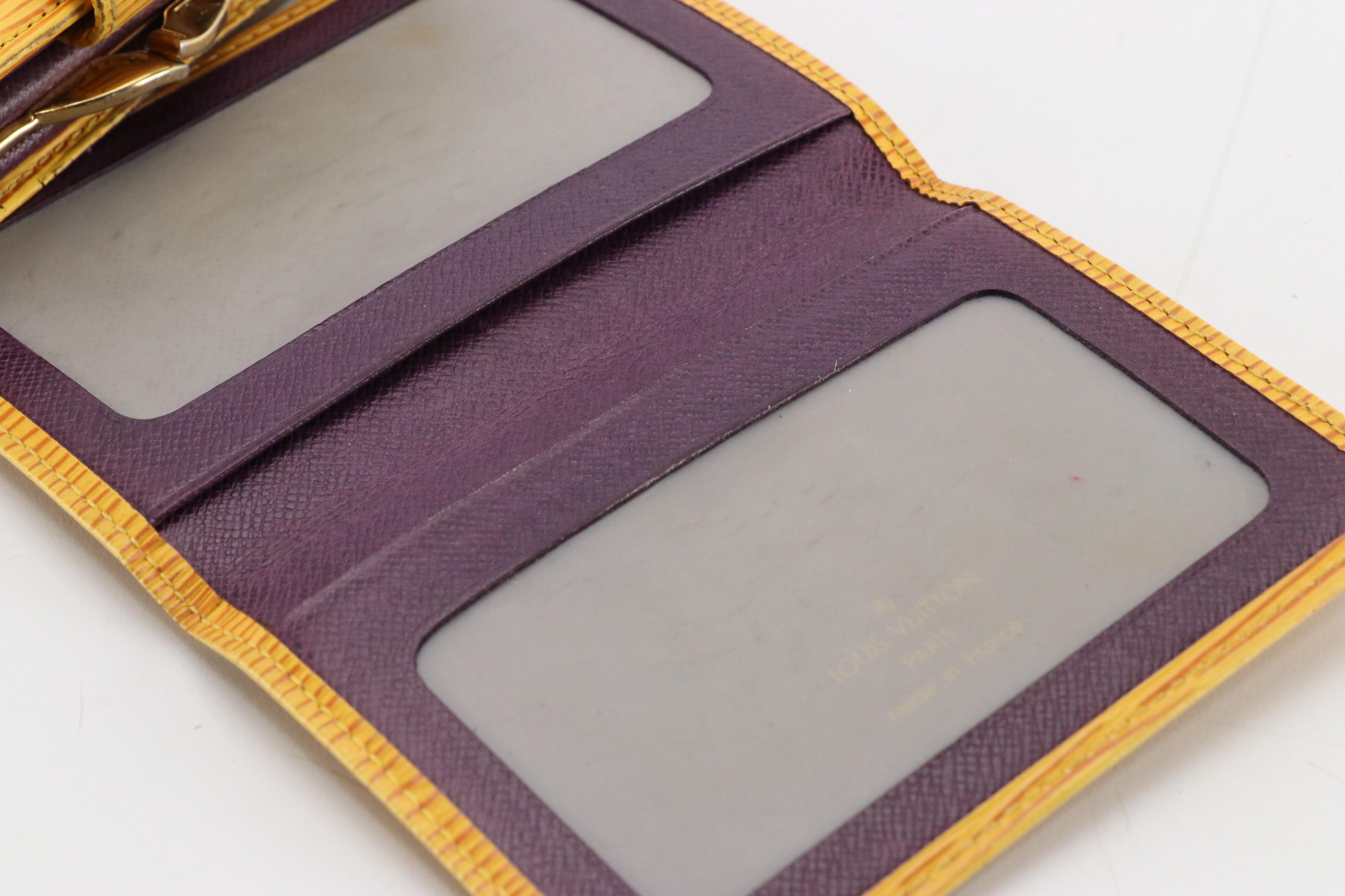 Louis Vuitton Viennois Wallet and Card Case in Tassil Yellow Epi Leather